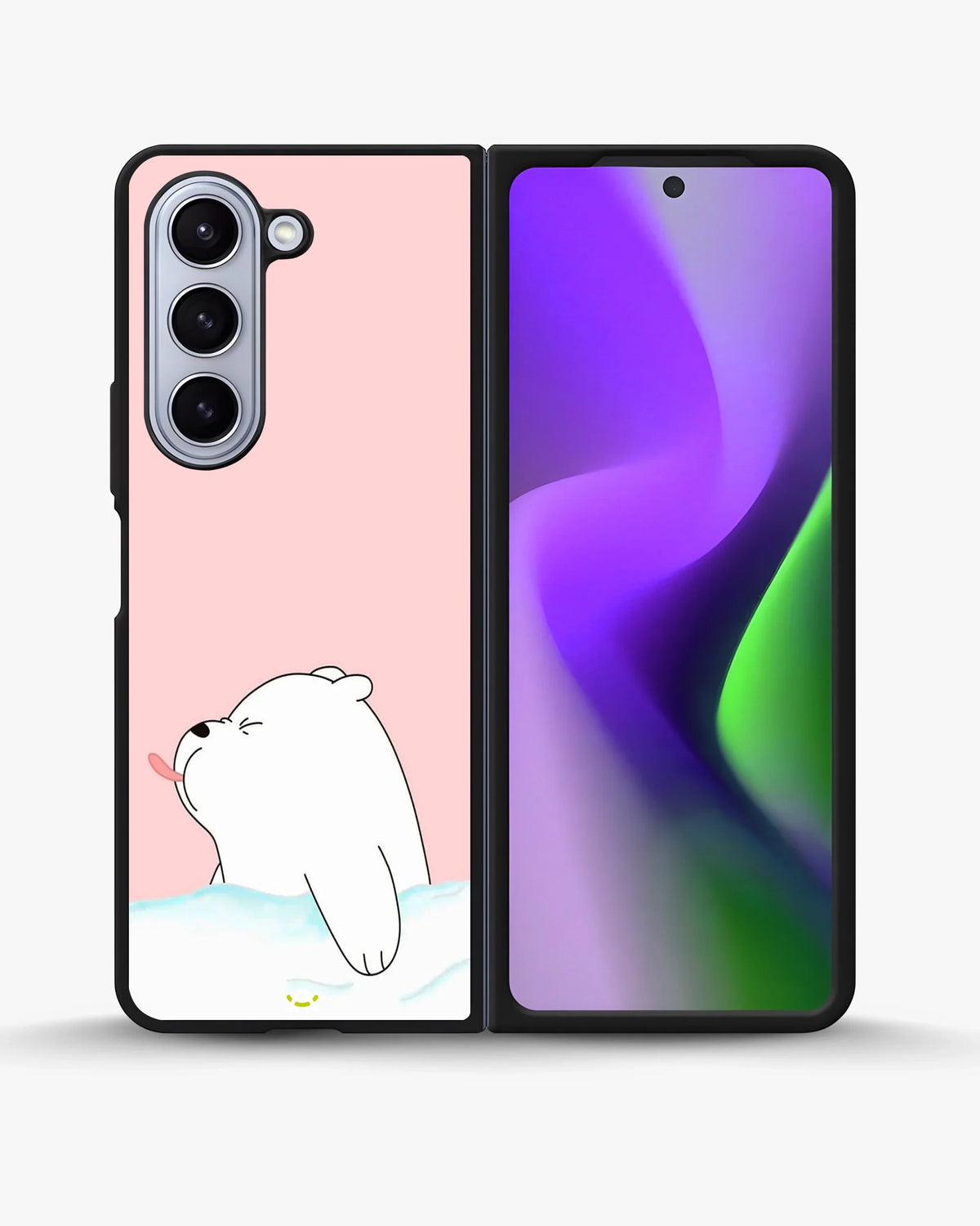 Cute Bear Tongue Out Phone Case - Glossy Aluminum Cover for iPhone, Samsung, Pixel, OnePlus & Vivo
