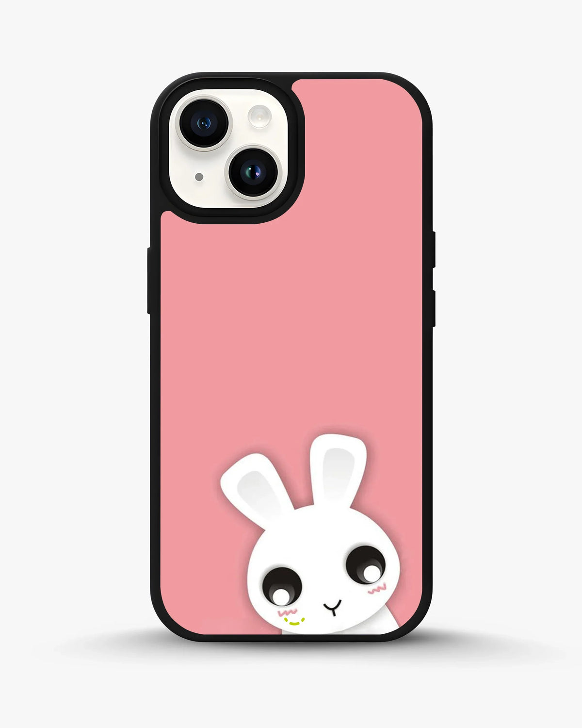 Cute Bunny Face Phone Case - Kawaii Pink & White Print for iPhone, Samsung, Pixel, OnePlus & Vivo