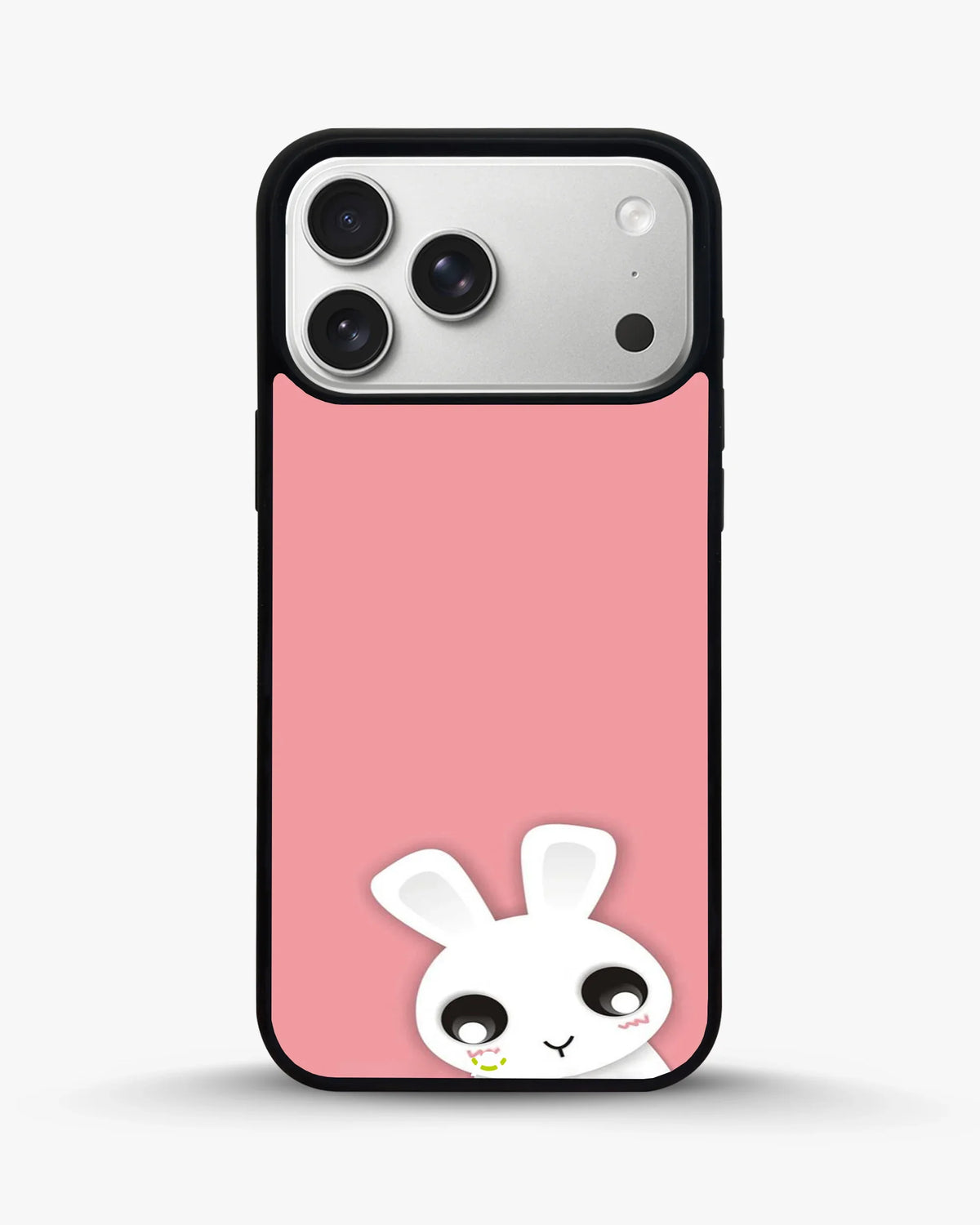 Cute Bunny Face Phone Case - Kawaii Pink & White Print for iPhone, Samsung, Pixel, OnePlus & Vivo