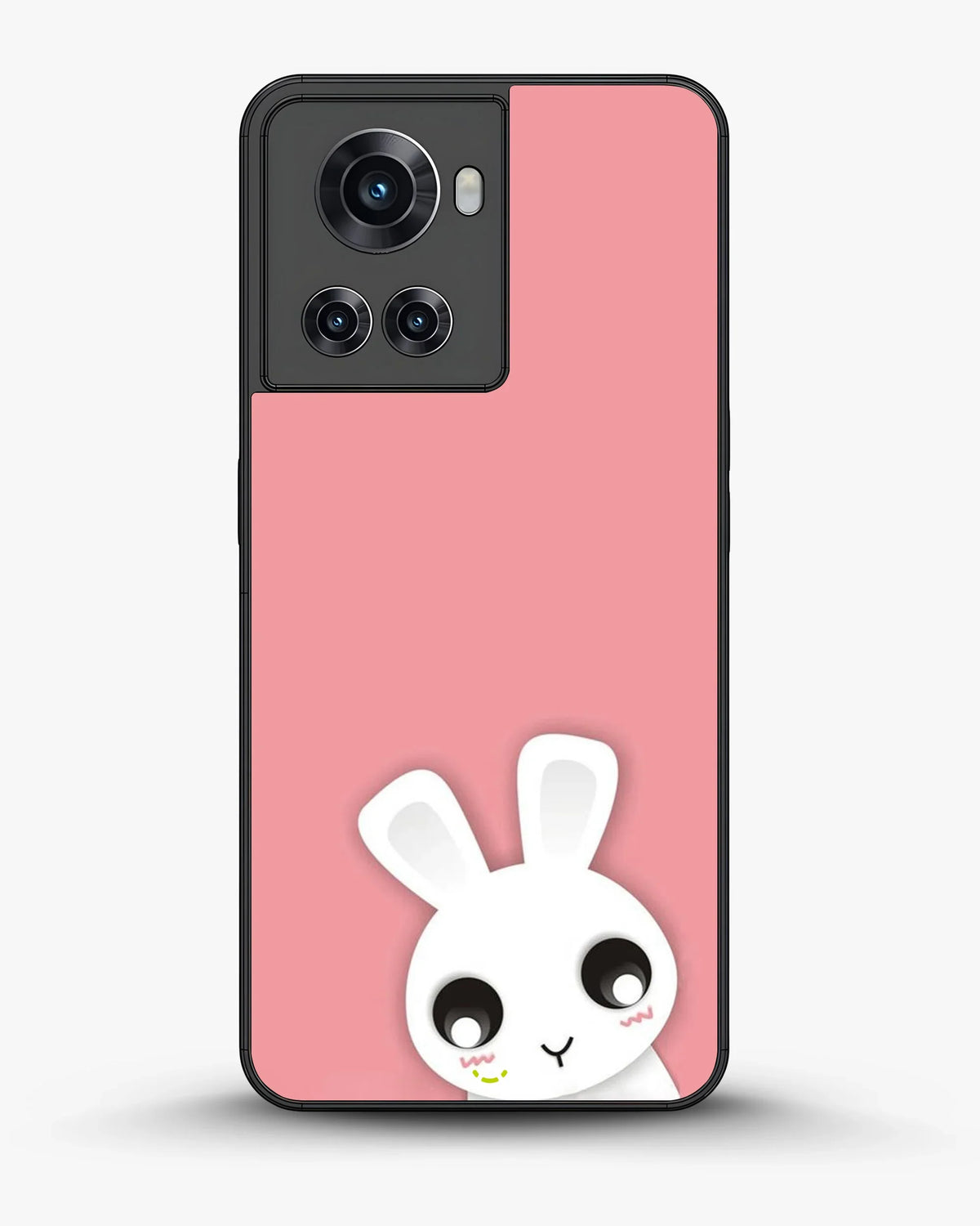 Cute Bunny Face Phone Case - Kawaii Pink & White Print for iPhone, Samsung, Pixel, OnePlus & Vivo