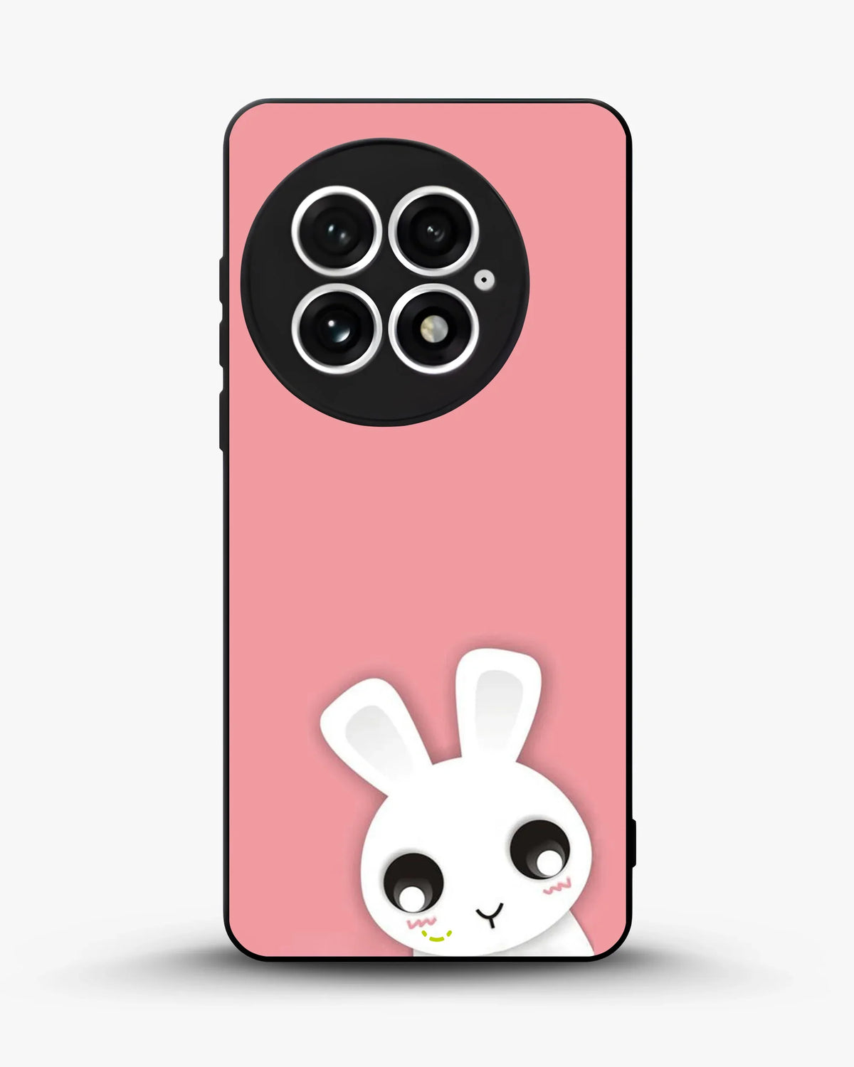 Cute Bunny Face Phone Case - Kawaii Pink & White Print for iPhone, Samsung, Pixel, OnePlus & Vivo