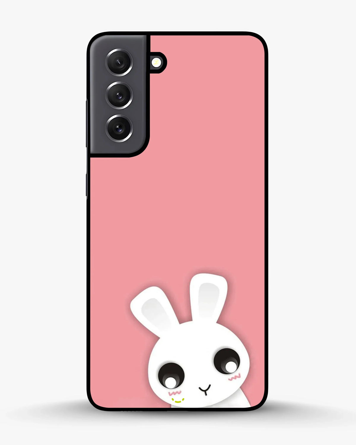 Cute Bunny Face Phone Case - Kawaii Pink & White Print for iPhone, Samsung, Pixel, OnePlus & Vivo