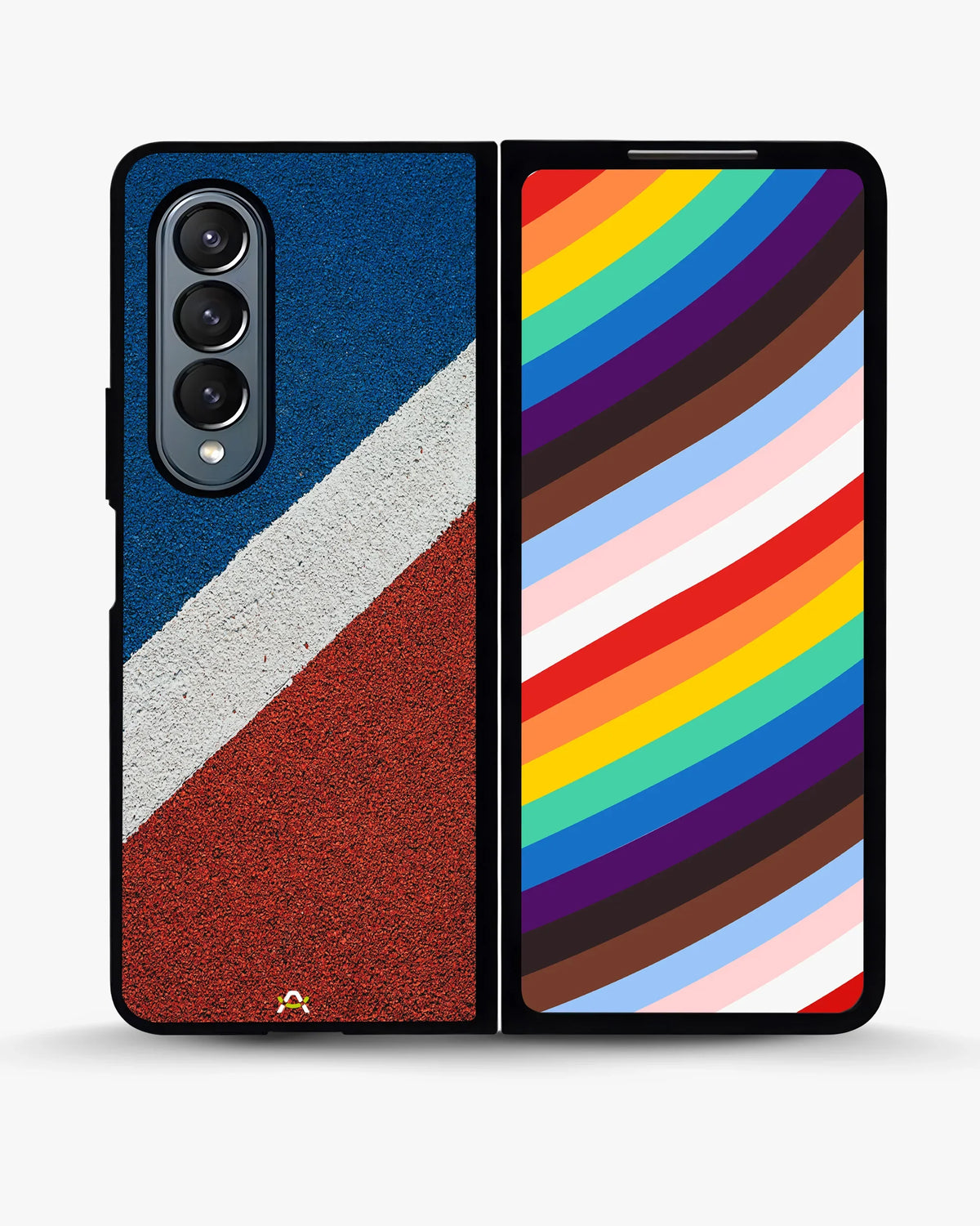 Diagonal Stripes Phone Case - Blue & Red Textured Print for iPhone, Samsung, Pixel, OnePlus & Vivo