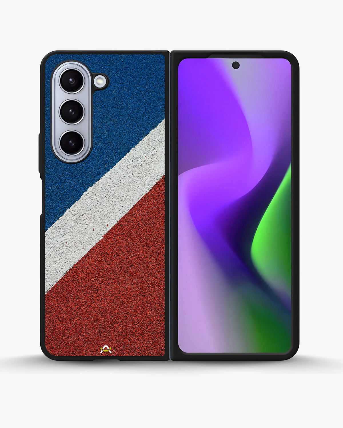 Diagonal Stripes Phone Case - Blue & Red Textured Print for iPhone, Samsung, Pixel, OnePlus & Vivo
