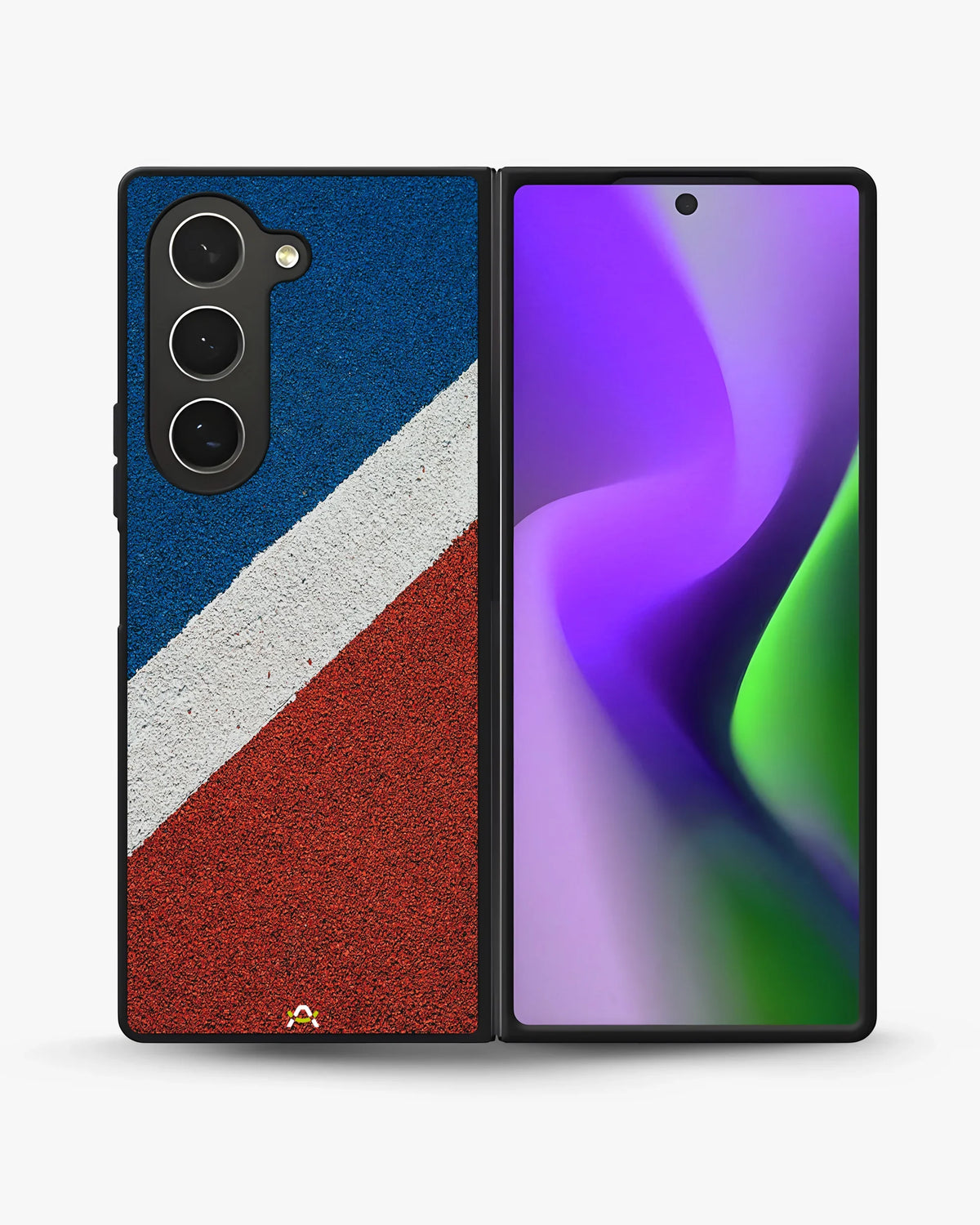Diagonal Stripes Phone Case - Blue & Red Textured Print for iPhone, Samsung, Pixel, OnePlus & Vivo