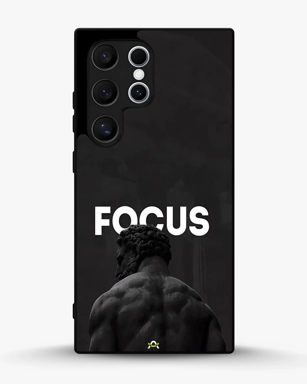 Focus Statue Phone Case - Bold Black Motivational Print for iPhone, Samsung, Pixel, OnePlus & Vivo