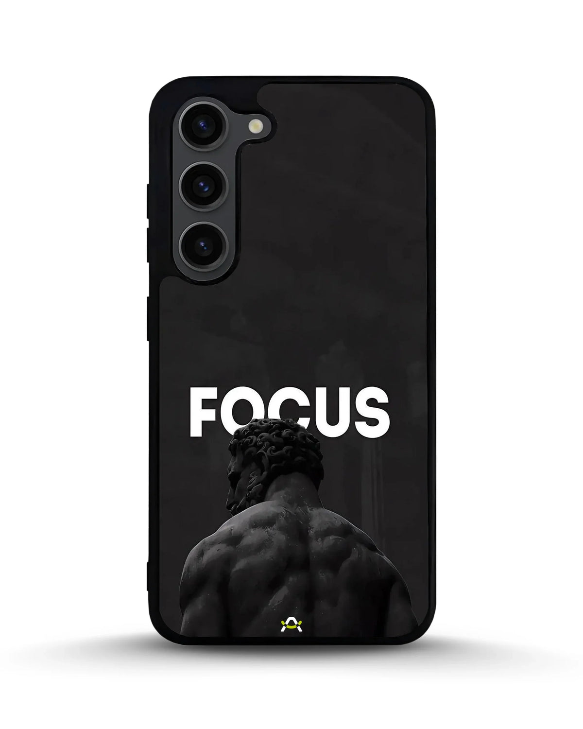 Focus Statue Phone Case - Bold Black Motivational Print for iPhone, Samsung, Pixel, OnePlus & Vivo