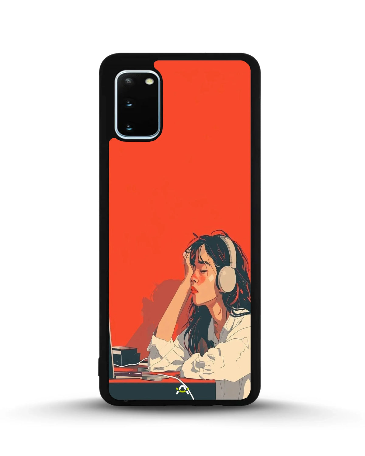 Girl With Headphones Phone Case - Relaxed Orange Art Print for iPhone, Samsung, Pixel, OnePlus & Vivo