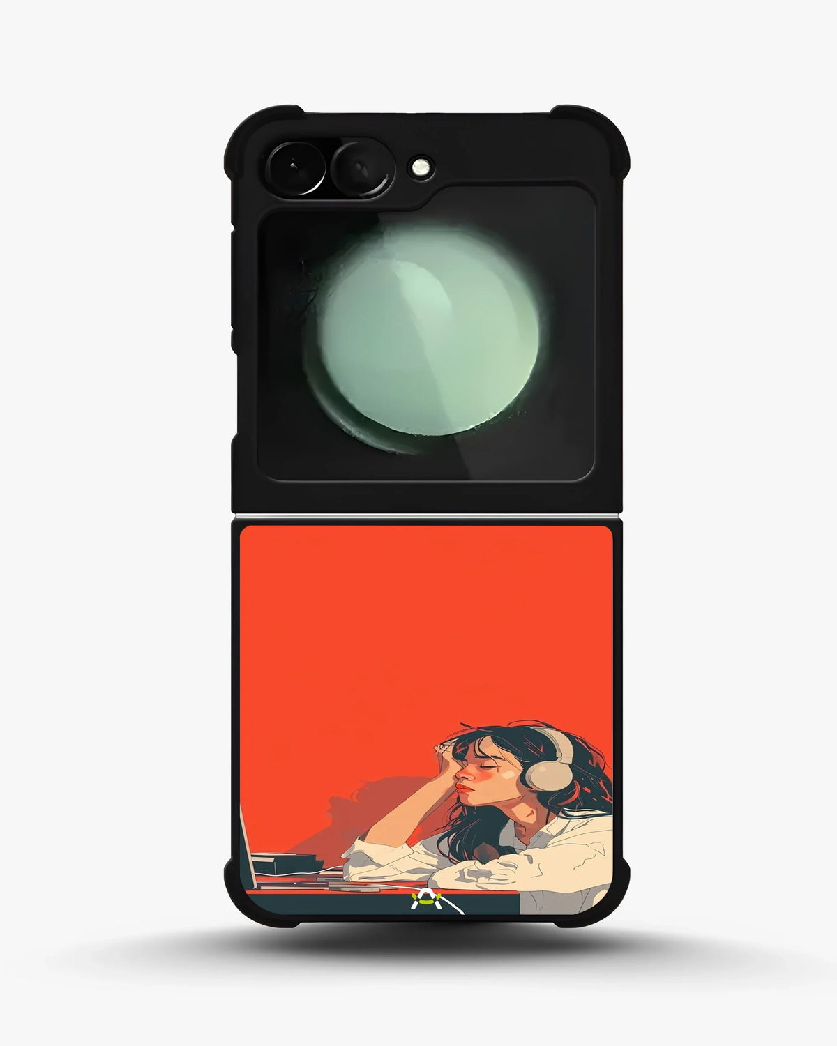 Girl With Headphones Phone Case - Relaxed Orange Art Print for iPhone, Samsung, Pixel, OnePlus & Vivo