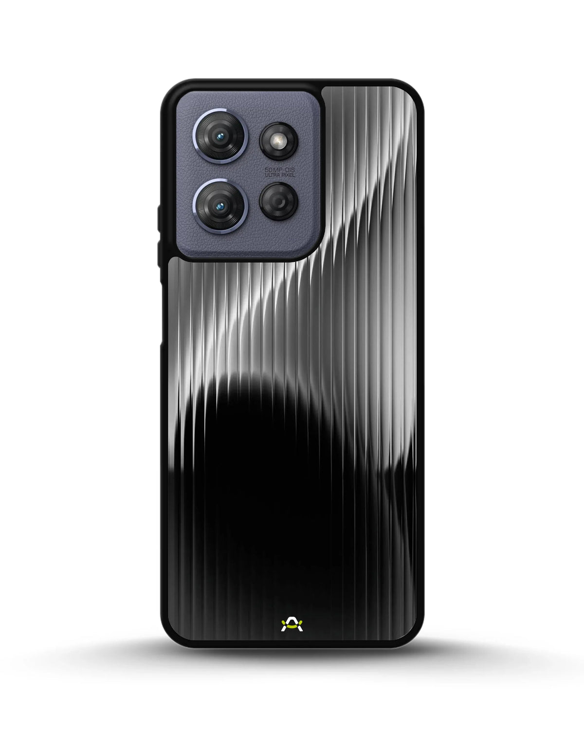Gradient Stripes Phone Case - Black & Silver Abstract Print for iPhone, Samsung, Pixel, OnePlus & Vivo