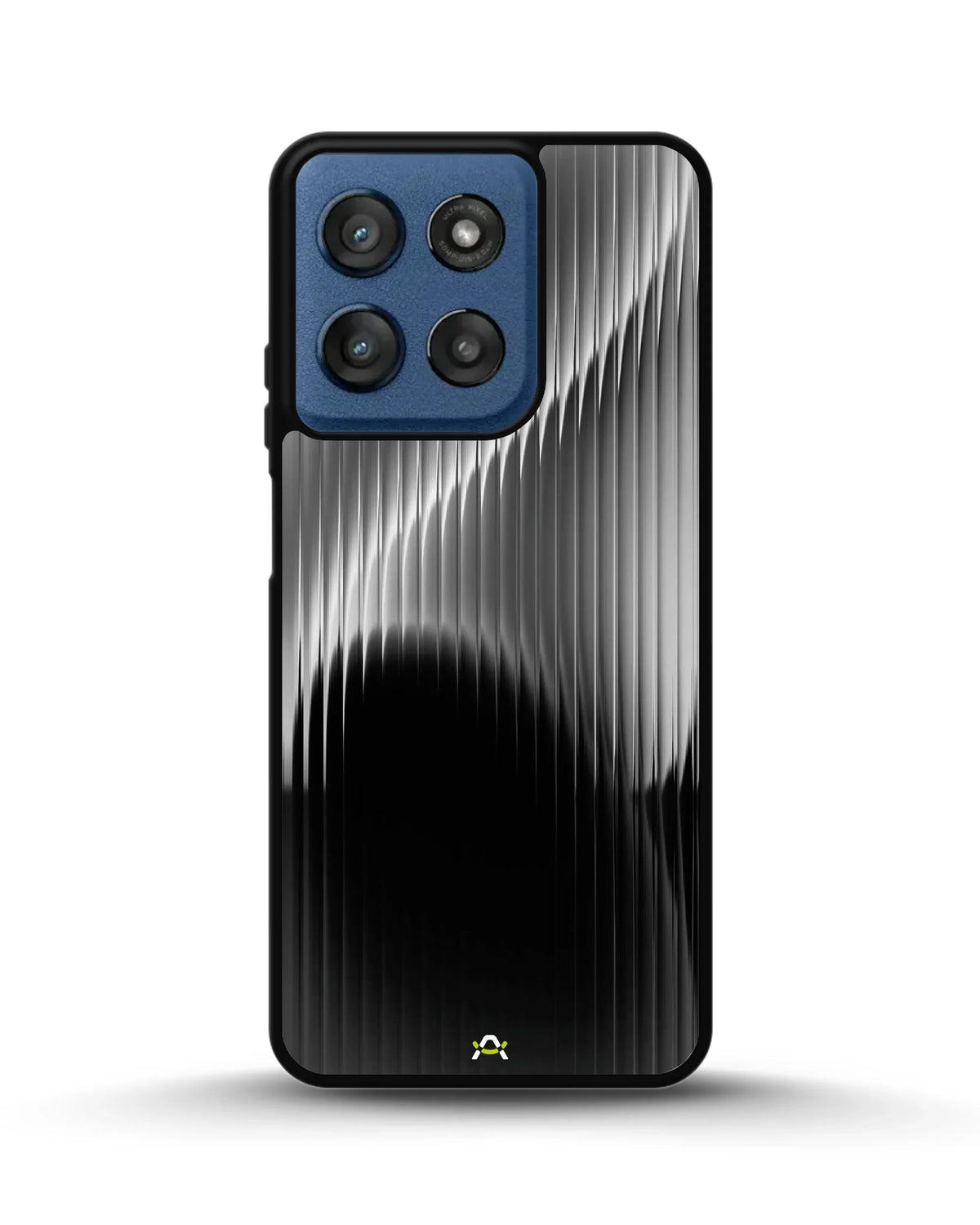 Gradient Stripes Phone Case - Black & Silver Abstract Print for iPhone, Samsung, Pixel, OnePlus & Vivo