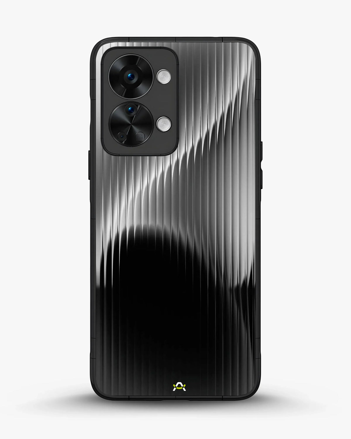 Gradient Stripes Phone Case - Black & Silver Abstract Print for iPhone, Samsung, Pixel, OnePlus & Vivo