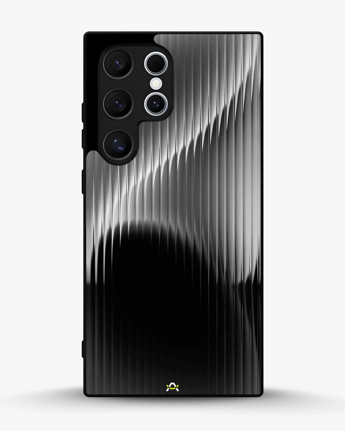 Gradient Stripes Phone Case - Black & Silver Abstract Print for iPhone, Samsung, Pixel, OnePlus & Vivo