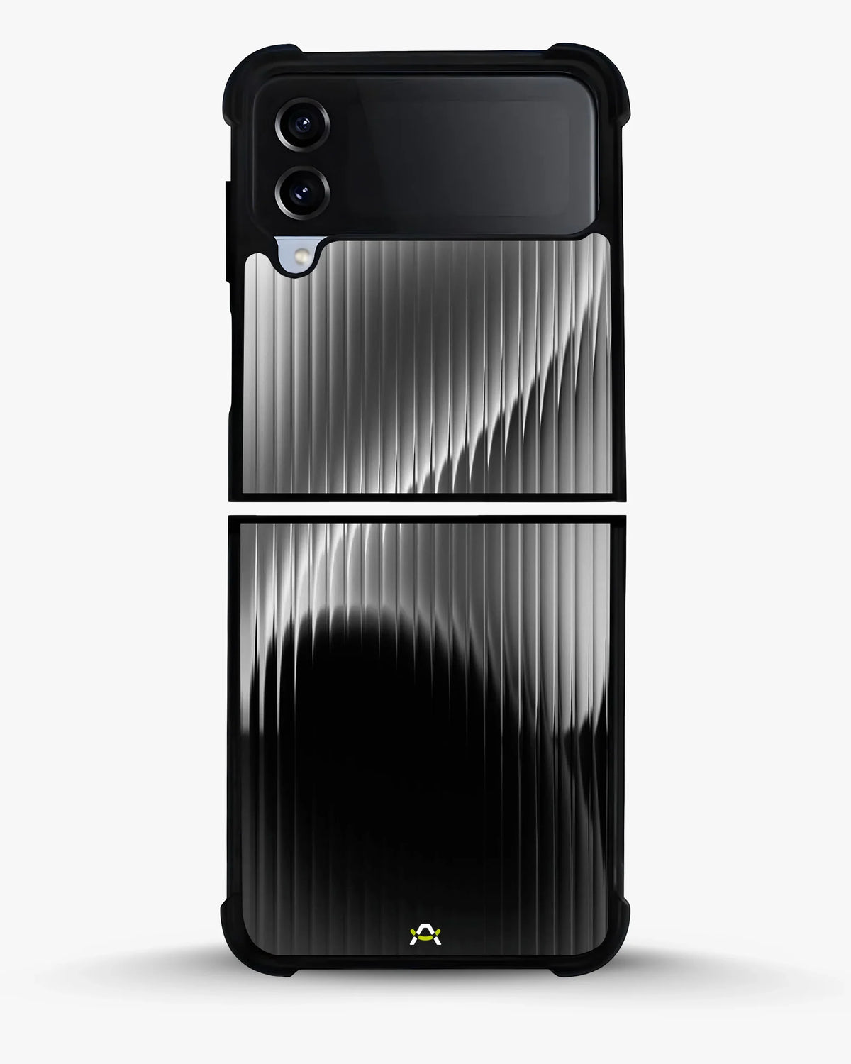 Gradient Stripes Phone Case - Black & Silver Abstract Print for iPhone, Samsung, Pixel, OnePlus & Vivo