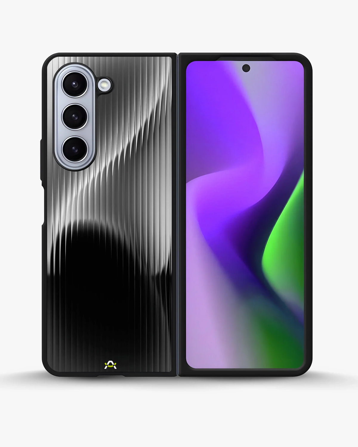 Gradient Stripes Phone Case - Black & Silver Abstract Print for iPhone, Samsung, Pixel, OnePlus & Vivo