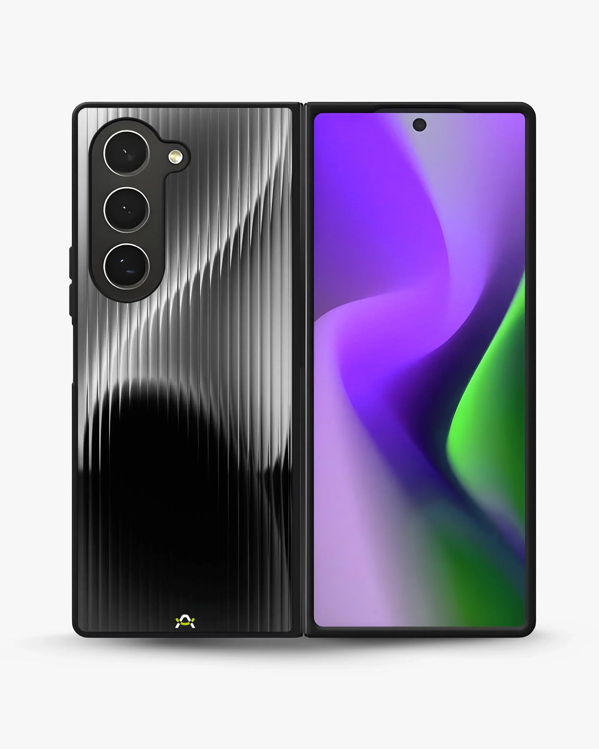 Gradient Stripes Phone Case - Black & Silver Abstract Print for iPhone, Samsung, Pixel, OnePlus & Vivo