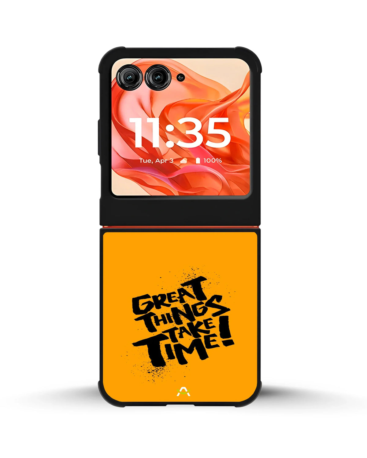 Great Things Take Time Phone Case - Bold Orange Typography for iPhone, Samsung, Pixel, OnePlus & Vivo