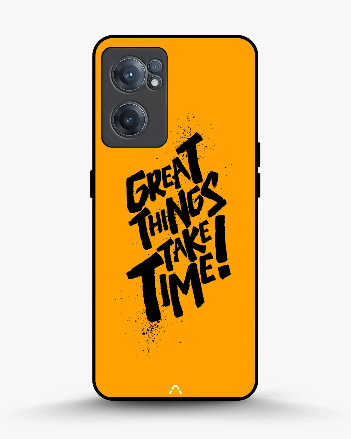 Great Things Take Time Phone Case - Bold Orange Typography for iPhone, Samsung, Pixel, OnePlus & Vivo