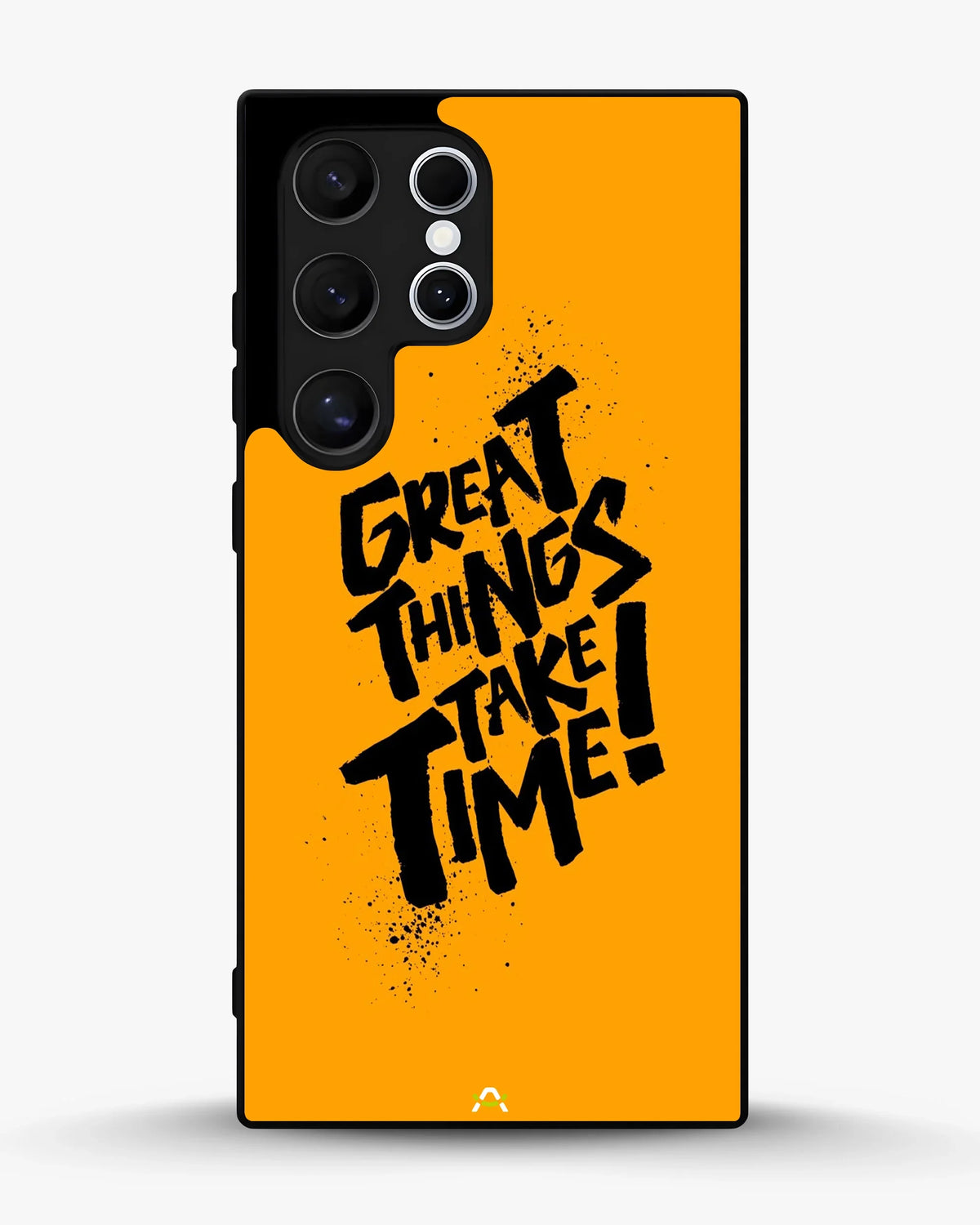 Great Things Take Time Phone Case - Bold Orange Typography for iPhone, Samsung, Pixel, OnePlus & Vivo