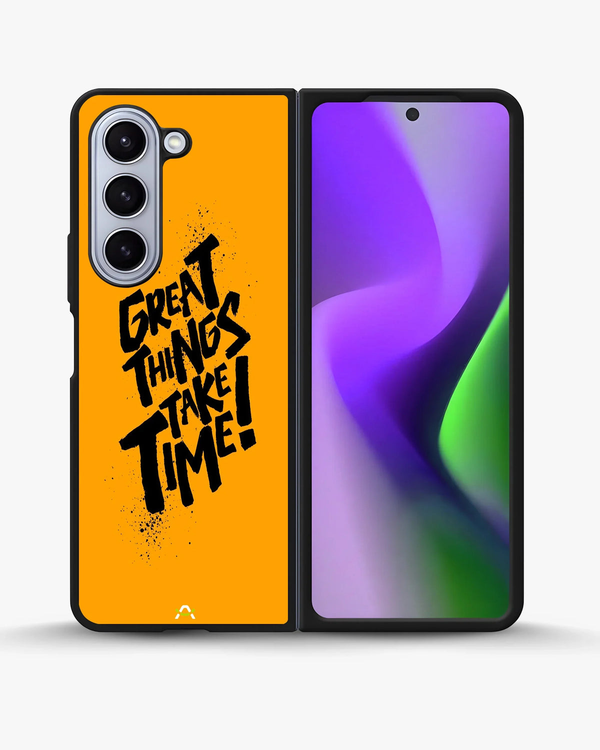 Great Things Take Time Phone Case - Bold Orange Typography for iPhone, Samsung, Pixel, OnePlus & Vivo