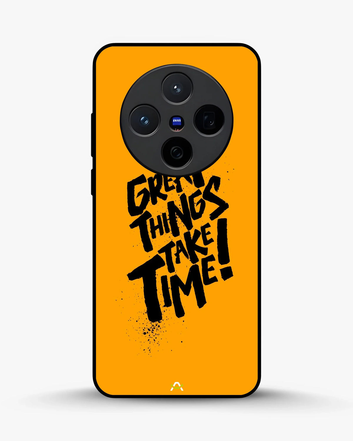 Great Things Take Time Phone Case - Bold Orange Typography for iPhone, Samsung, Pixel, OnePlus & Vivo