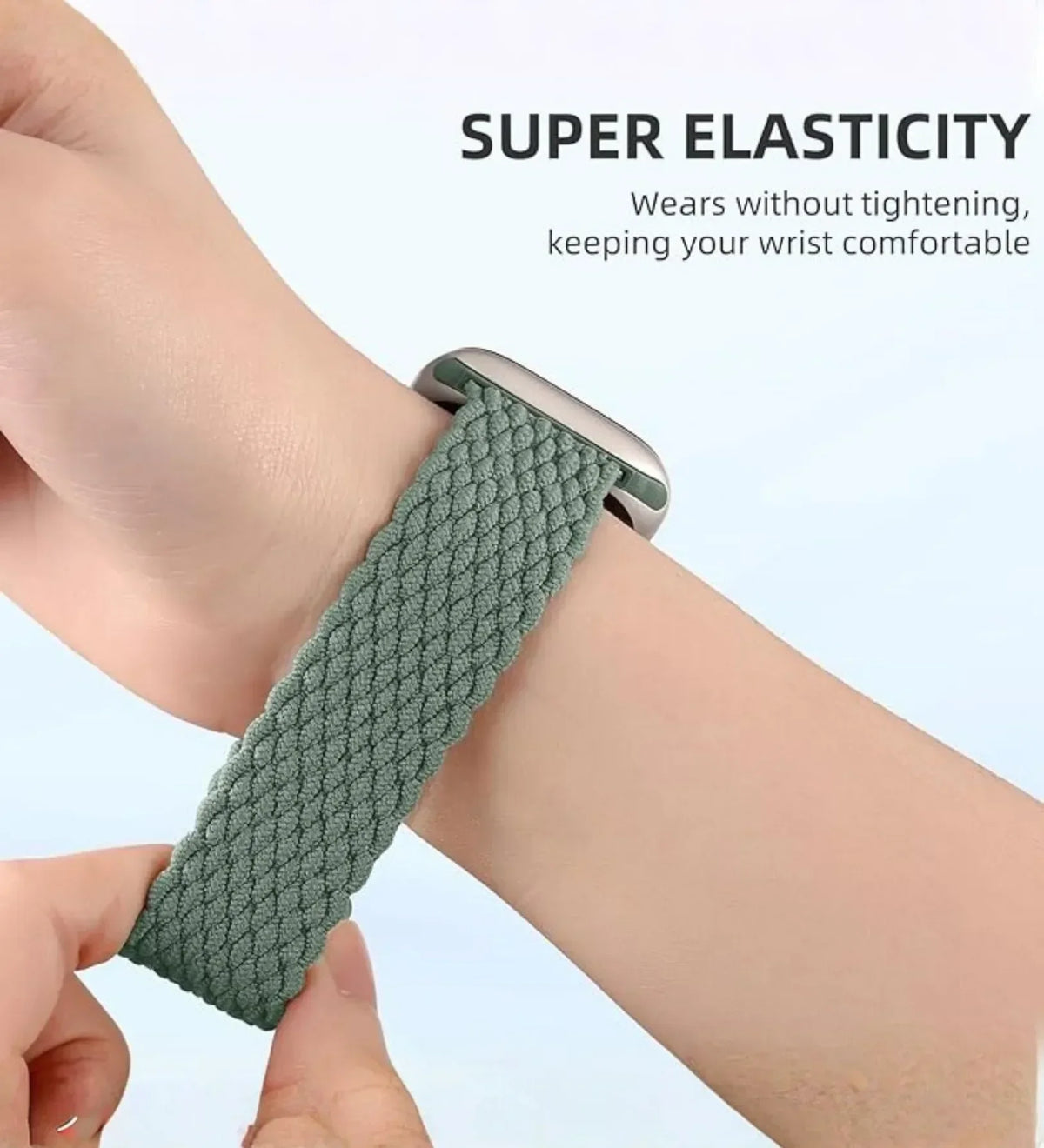 Magnetic Buckle Braided Loop Band for Apple Watch - Green Nylon Strap