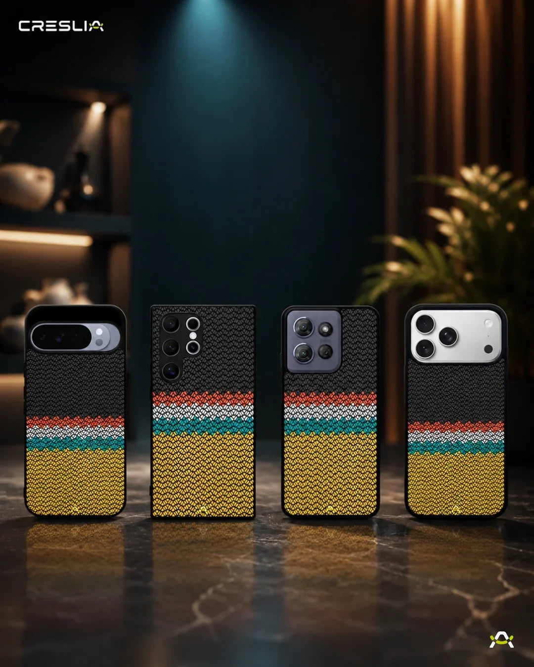 Striped Knit Pattern Phone Case - Multicolor Textile Print for iPhone, Samsung, Pixel, OnePlus & Vivo