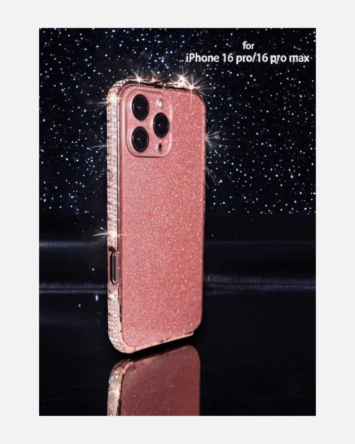Luxury Diamond Glitter Case for iPhone 16 Pro & 16 Pro Max β Elegant Sparkle, Metal Frame & Camera Protection