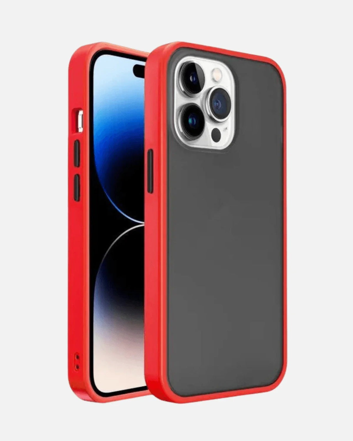 Red Matte Shockproof Armor Case – Military-Grade Grip for iPhone 12, 13, 14 & 15