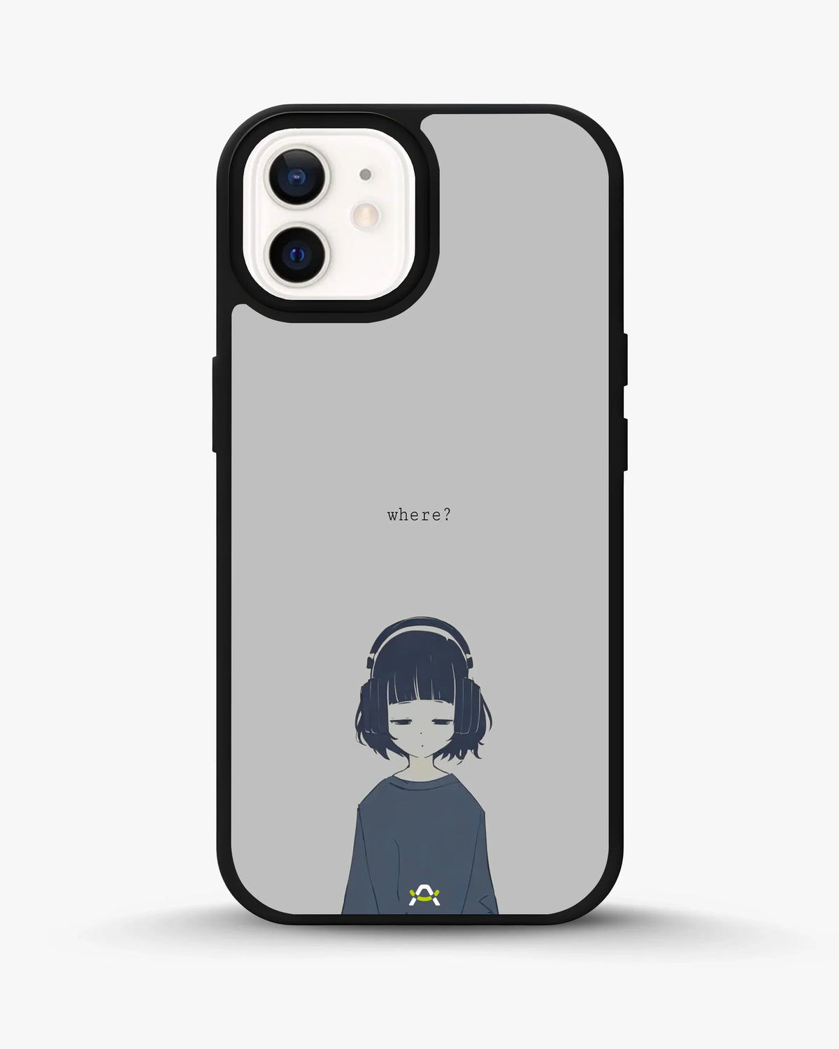 Navy Headphones Girl Phone Case - Calm Navy & Gray Art Print for iPhone, Samsung, Pixel, OnePlus & Vivo