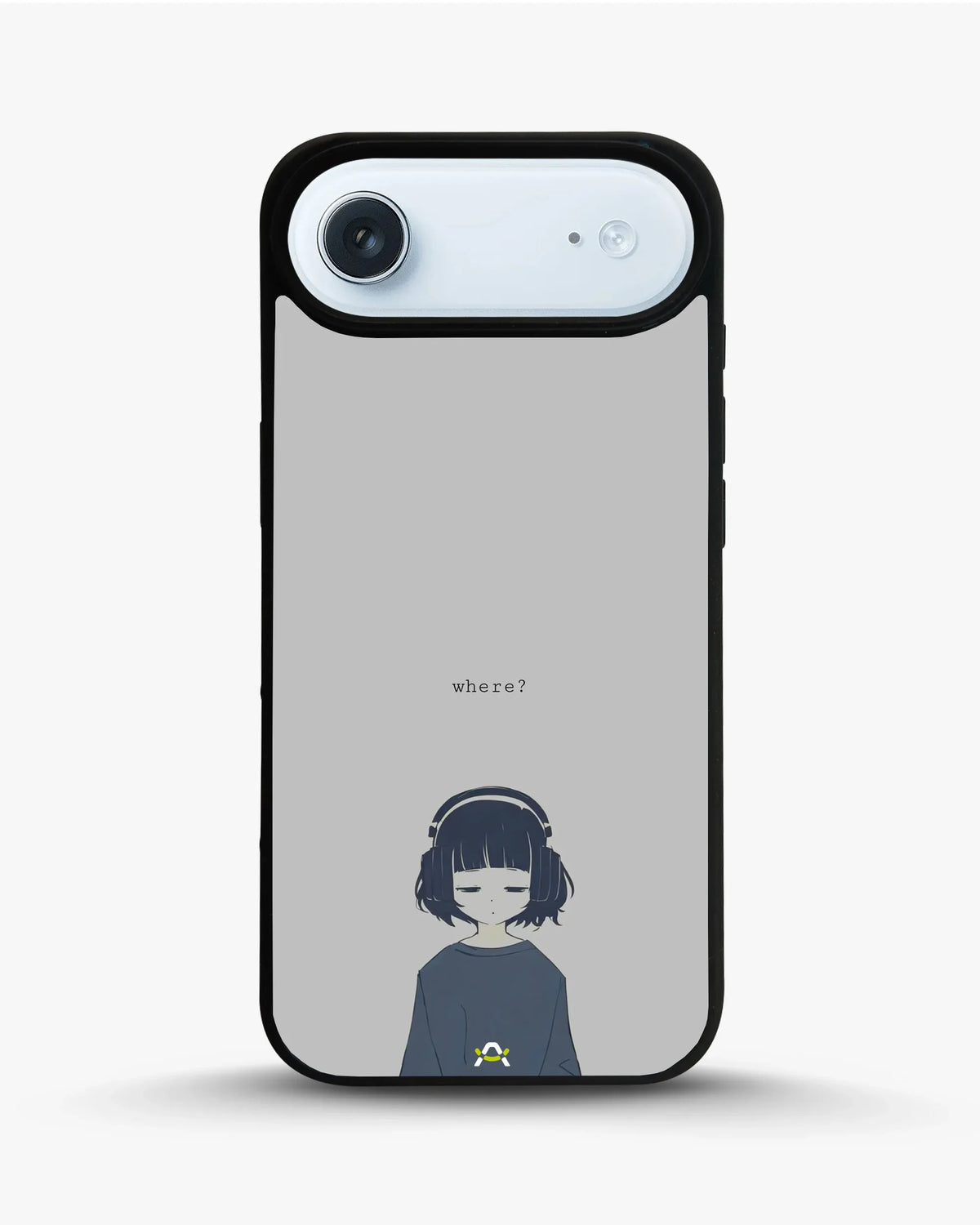 Navy Headphones Girl Phone Case - Calm Navy & Gray Art Print for iPhone, Samsung, Pixel, OnePlus & Vivo