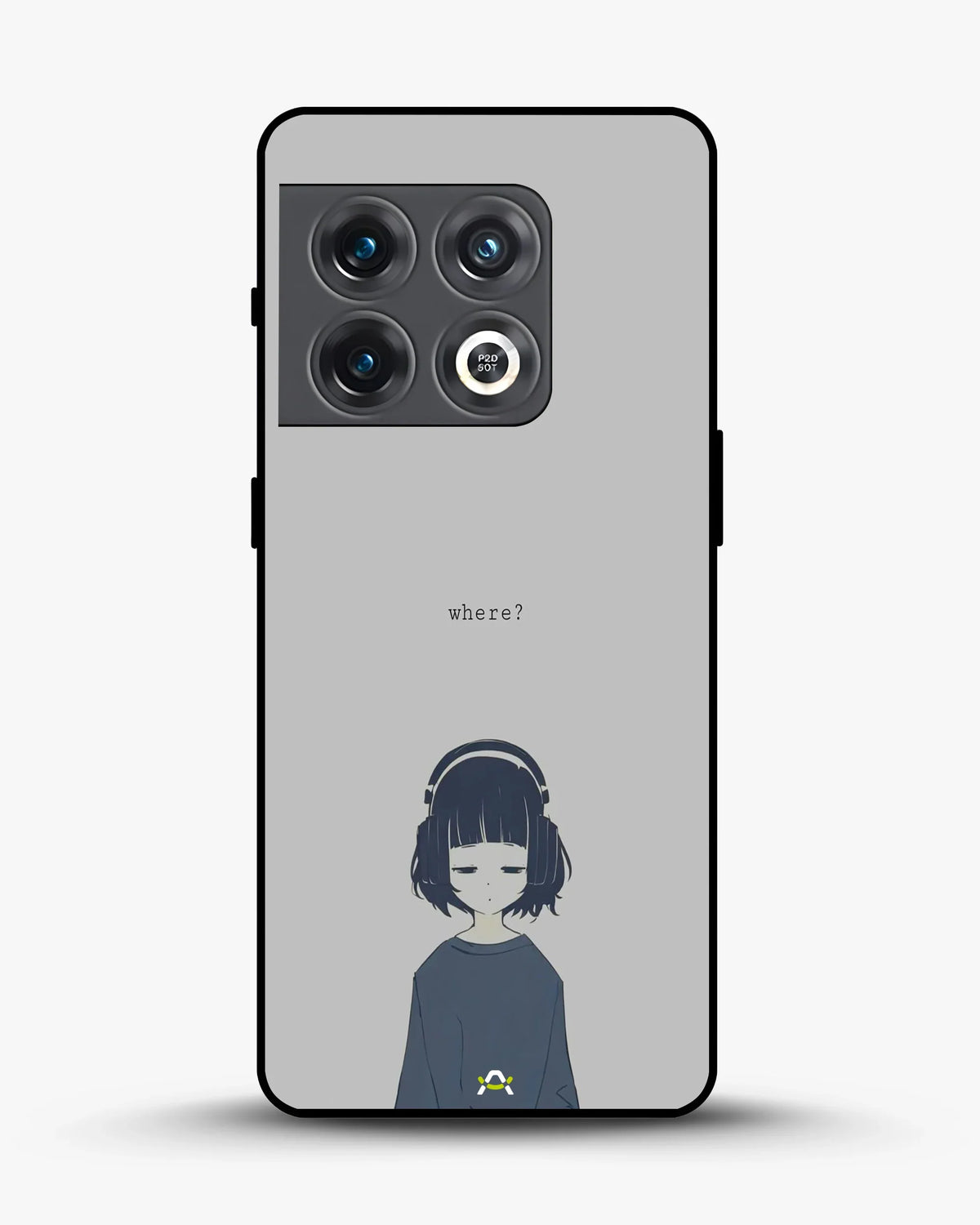 Navy Headphones Girl Phone Case - Calm Navy & Gray Art Print for iPhone, Samsung, Pixel, OnePlus & Vivo