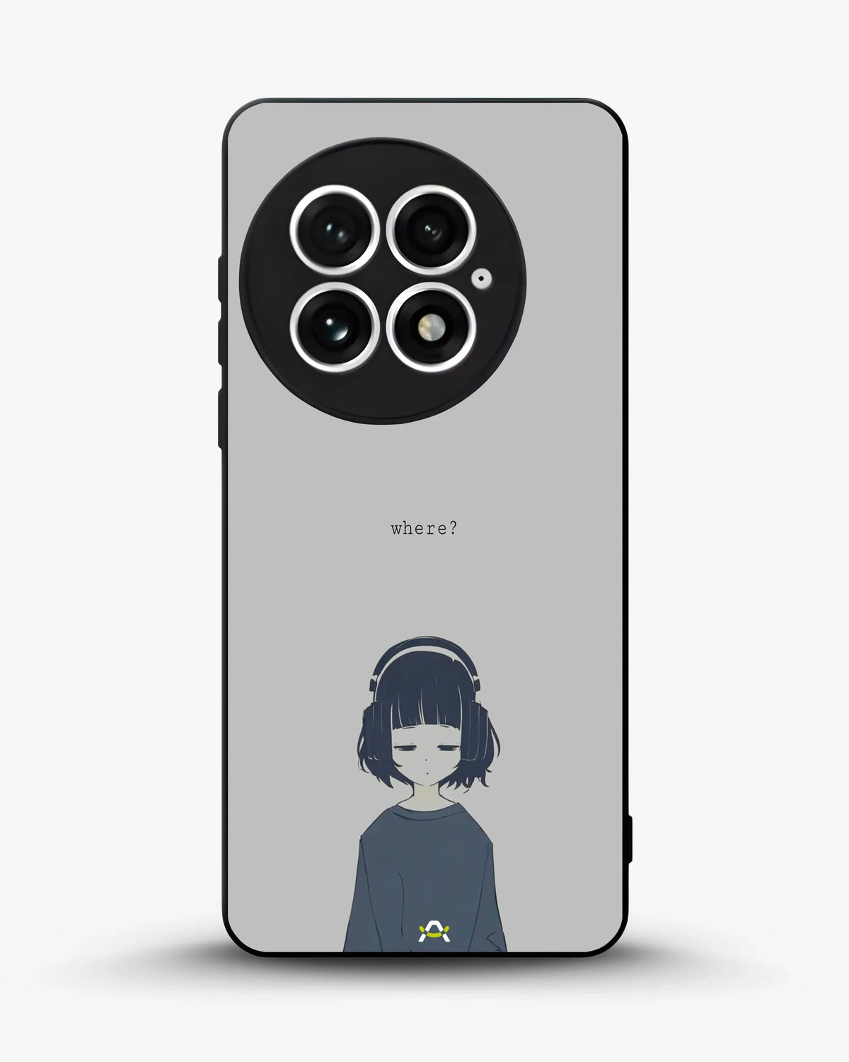 Navy Headphones Girl Phone Case - Calm Navy & Gray Art Print for iPhone, Samsung, Pixel, OnePlus & Vivo