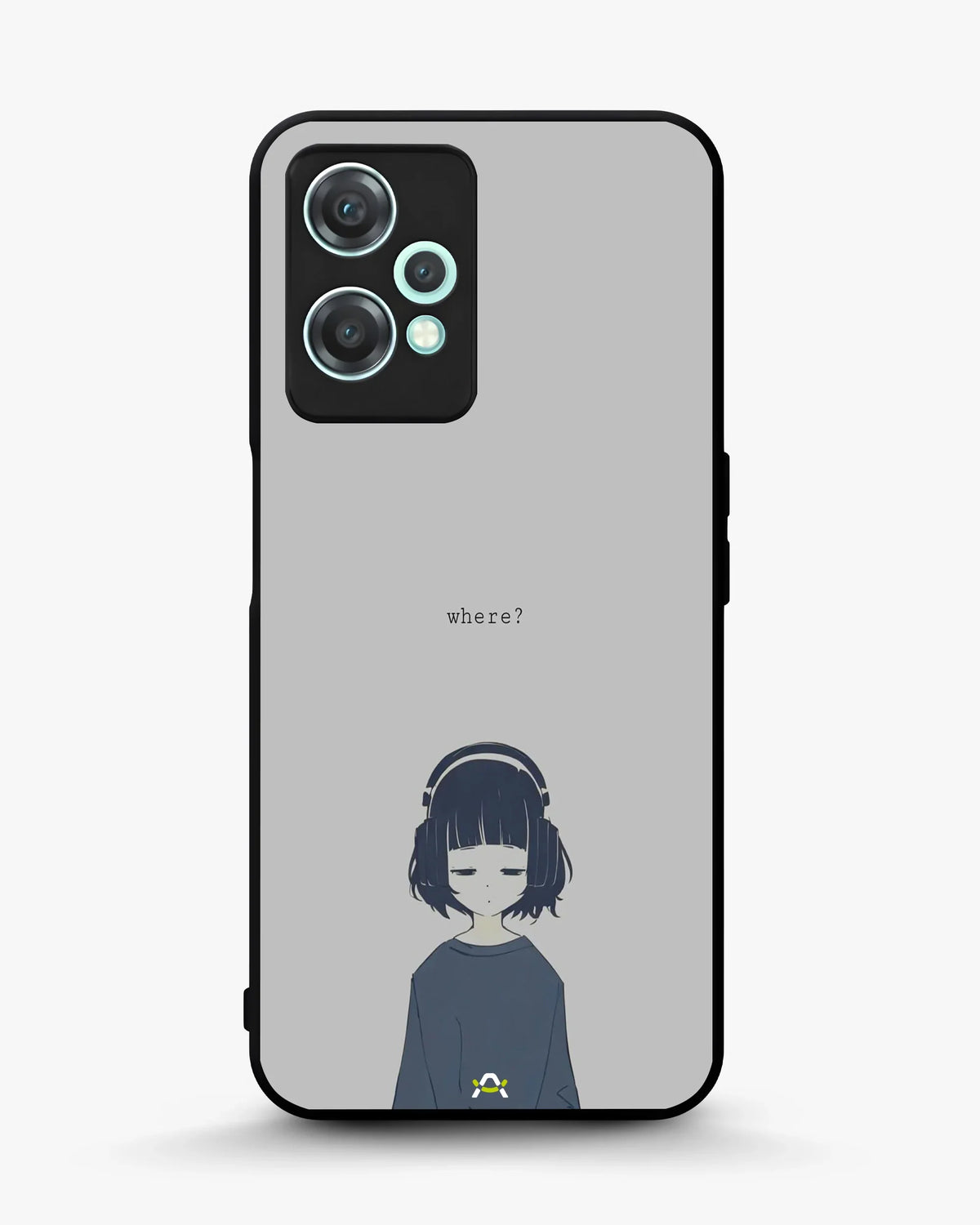 Navy Headphones Girl Phone Case - Calm Navy & Gray Art Print for iPhone, Samsung, Pixel, OnePlus & Vivo