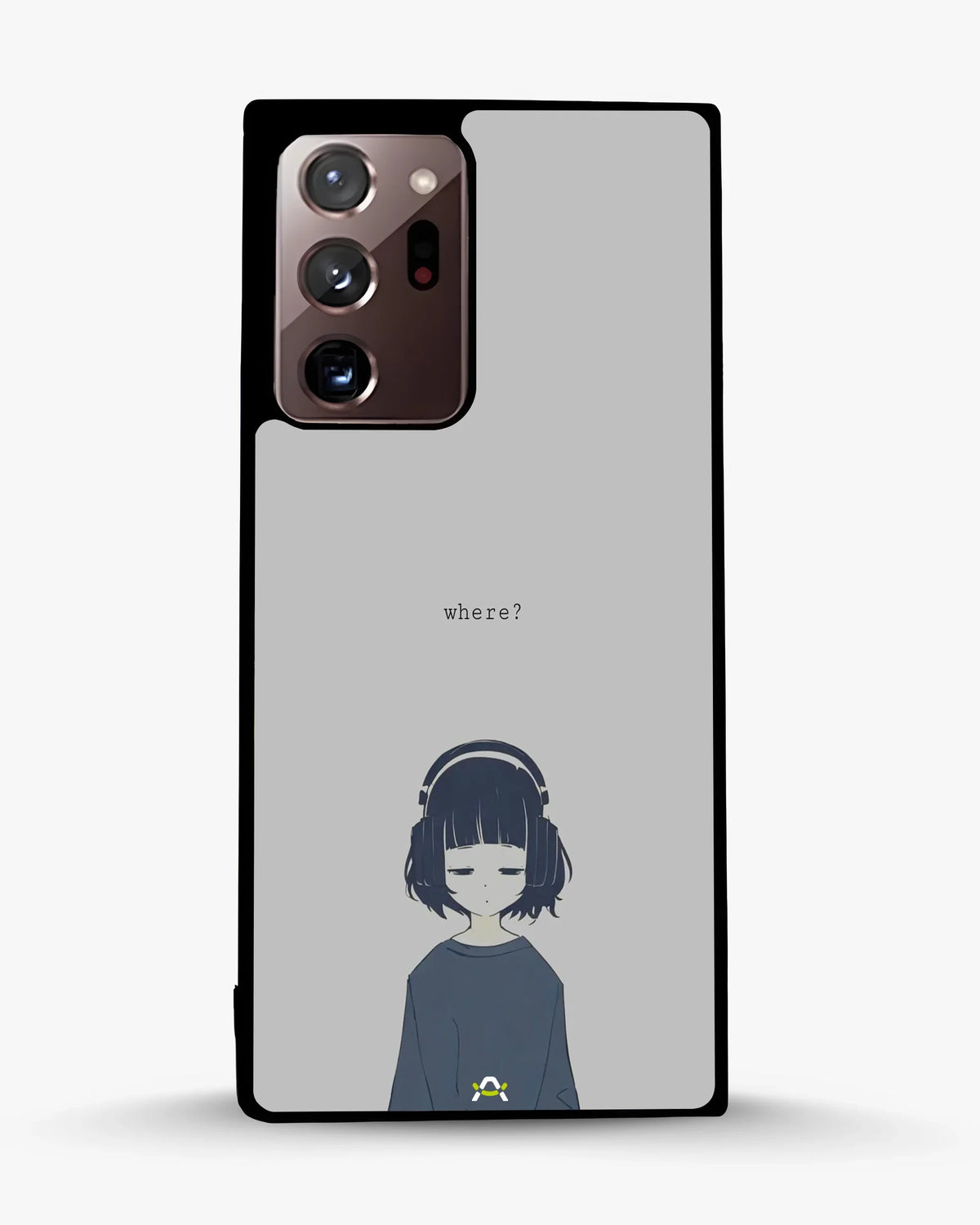 Navy Headphones Girl Phone Case - Calm Navy & Gray Art Print for iPhone, Samsung, Pixel, OnePlus & Vivo