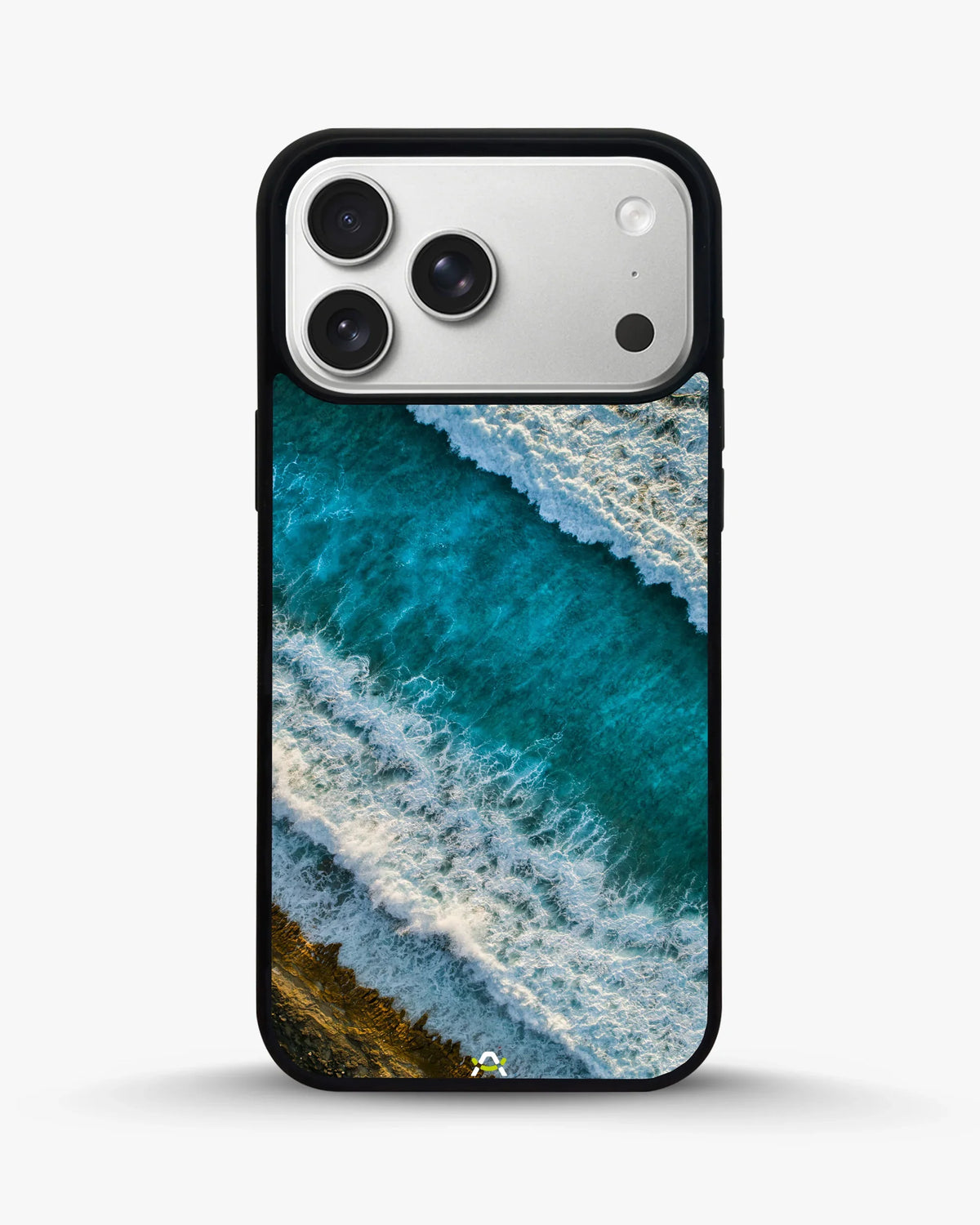 Ocean Waves Phone Case - Turquoise & Golden Print for iPhone, Samsung, Pixel, OnePlus & Vivo