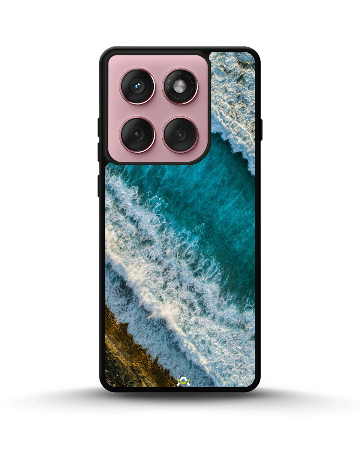 Ocean Waves Phone Case - Turquoise & Golden Print for iPhone, Samsung, Pixel, OnePlus & Vivo