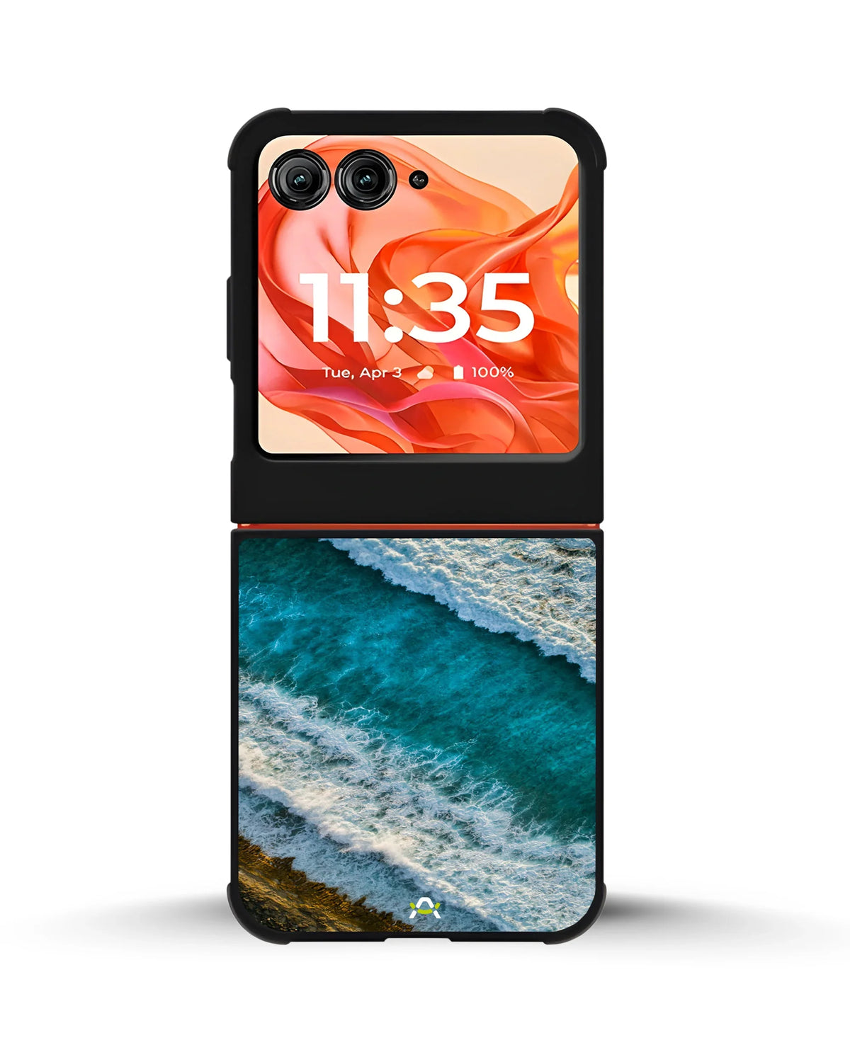 Ocean Waves Phone Case - Turquoise & Golden Print for iPhone, Samsung, Pixel, OnePlus & Vivo
