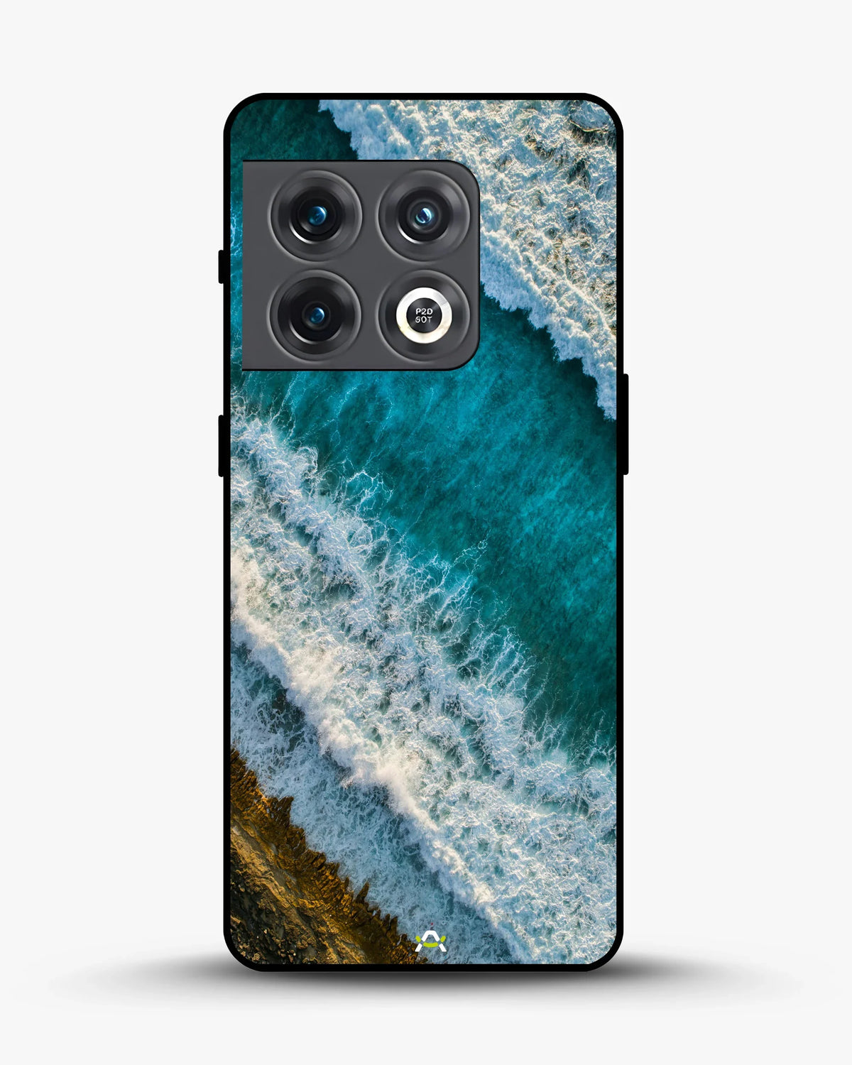 Ocean Waves Phone Case - Turquoise & Golden Print for iPhone, Samsung, Pixel, OnePlus & Vivo
