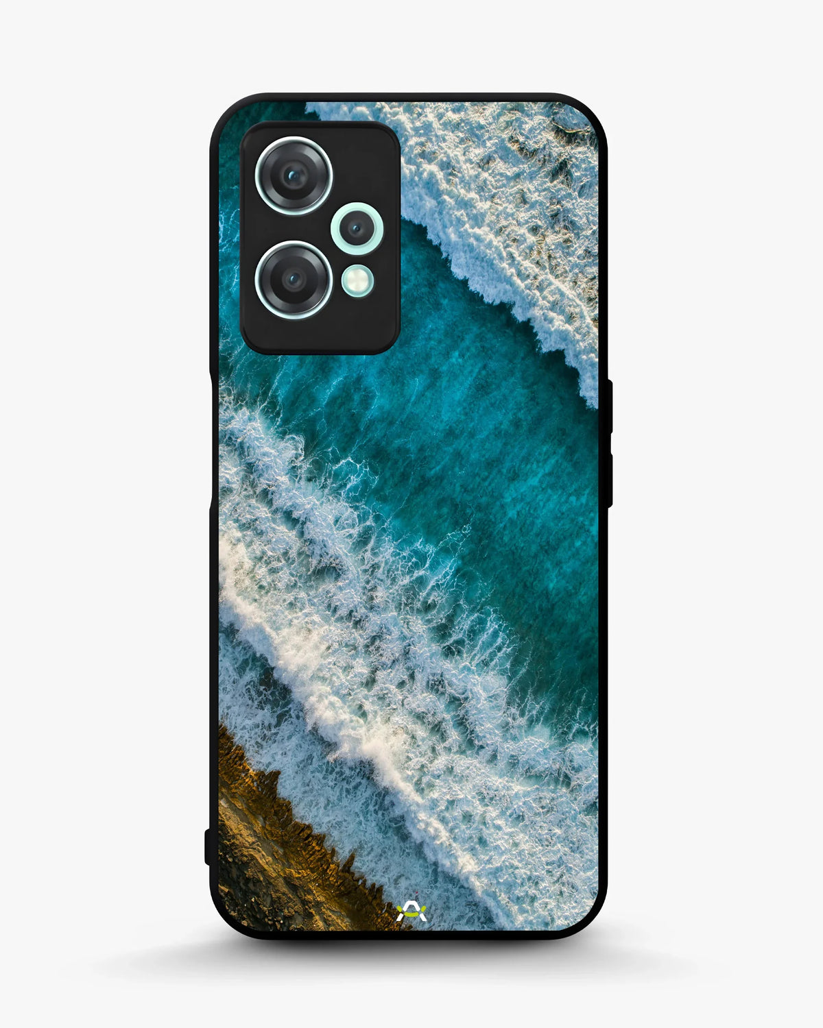 Ocean Waves Phone Case - Turquoise & Golden Print for iPhone, Samsung, Pixel, OnePlus & Vivo