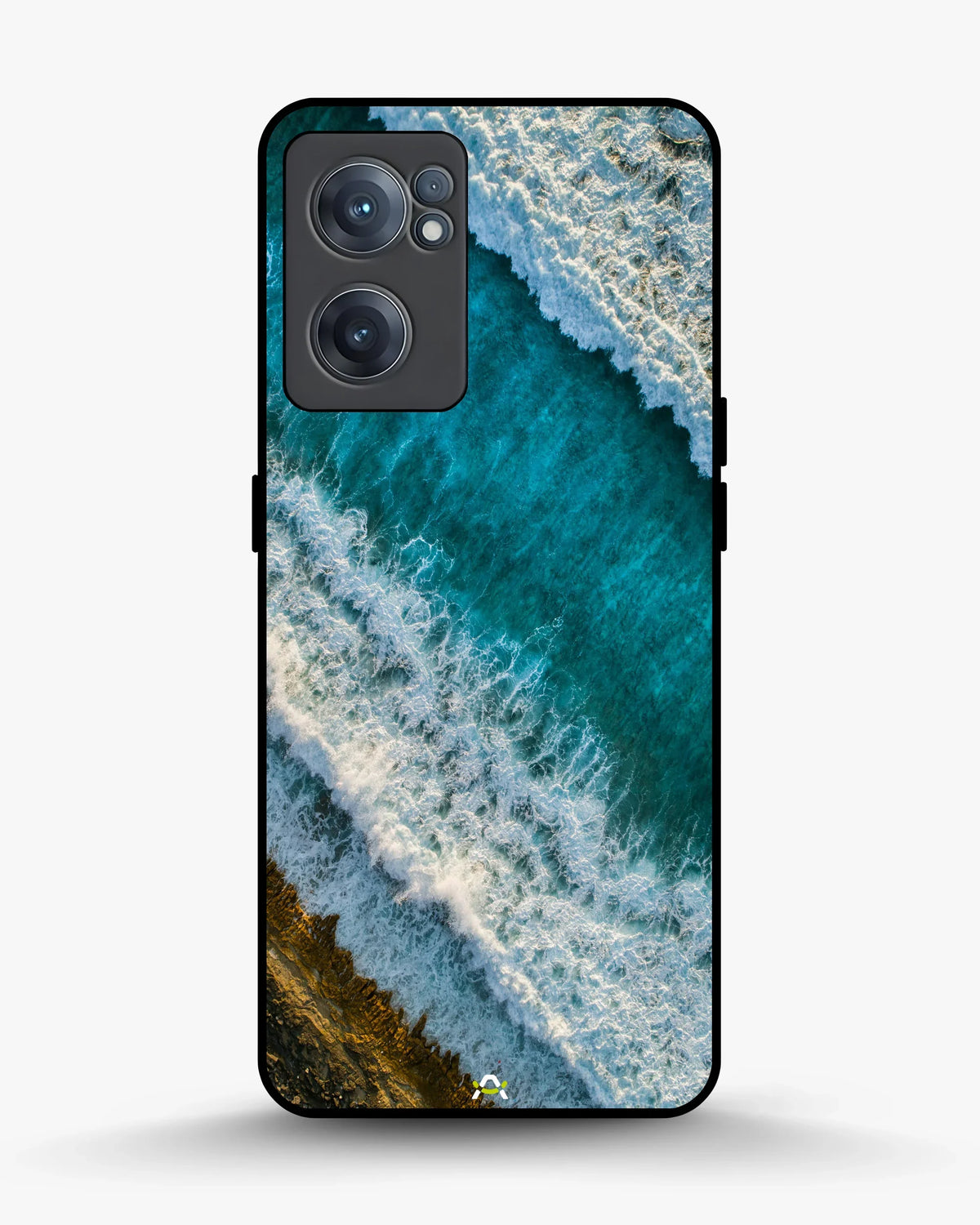 Ocean Waves Phone Case - Turquoise & Golden Print for iPhone, Samsung, Pixel, OnePlus & Vivo