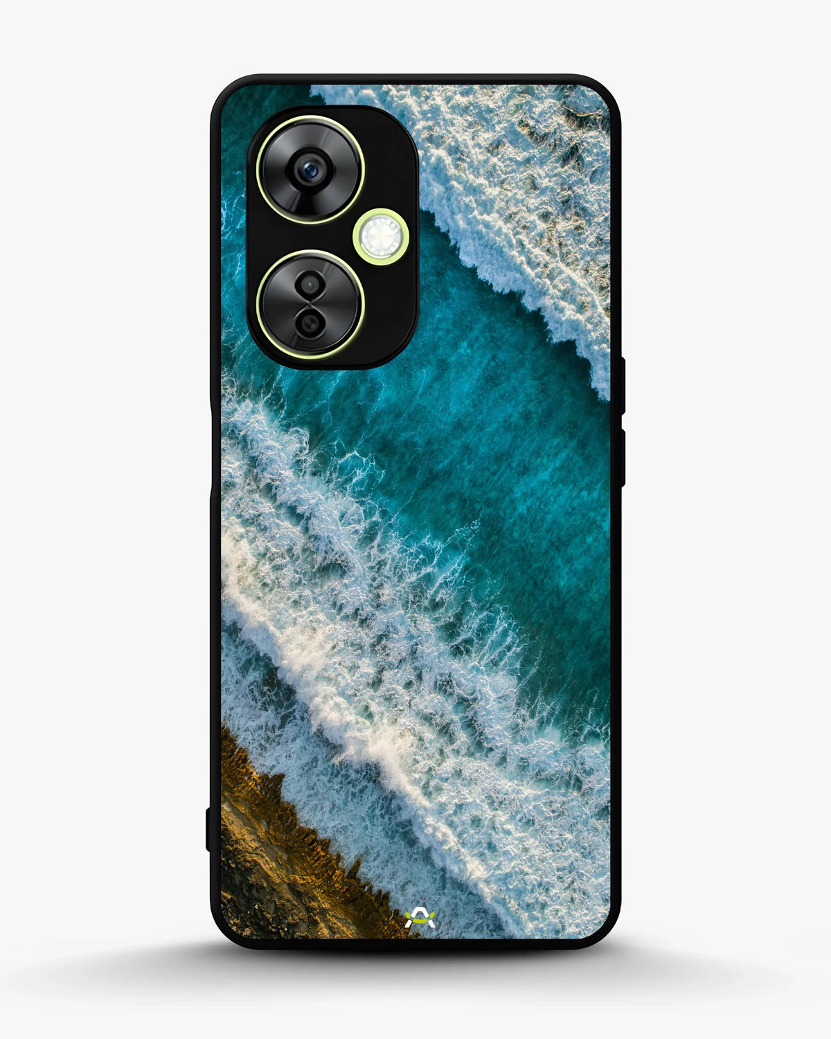 Ocean Waves Phone Case - Turquoise & Golden Print for iPhone, Samsung, Pixel, OnePlus & Vivo