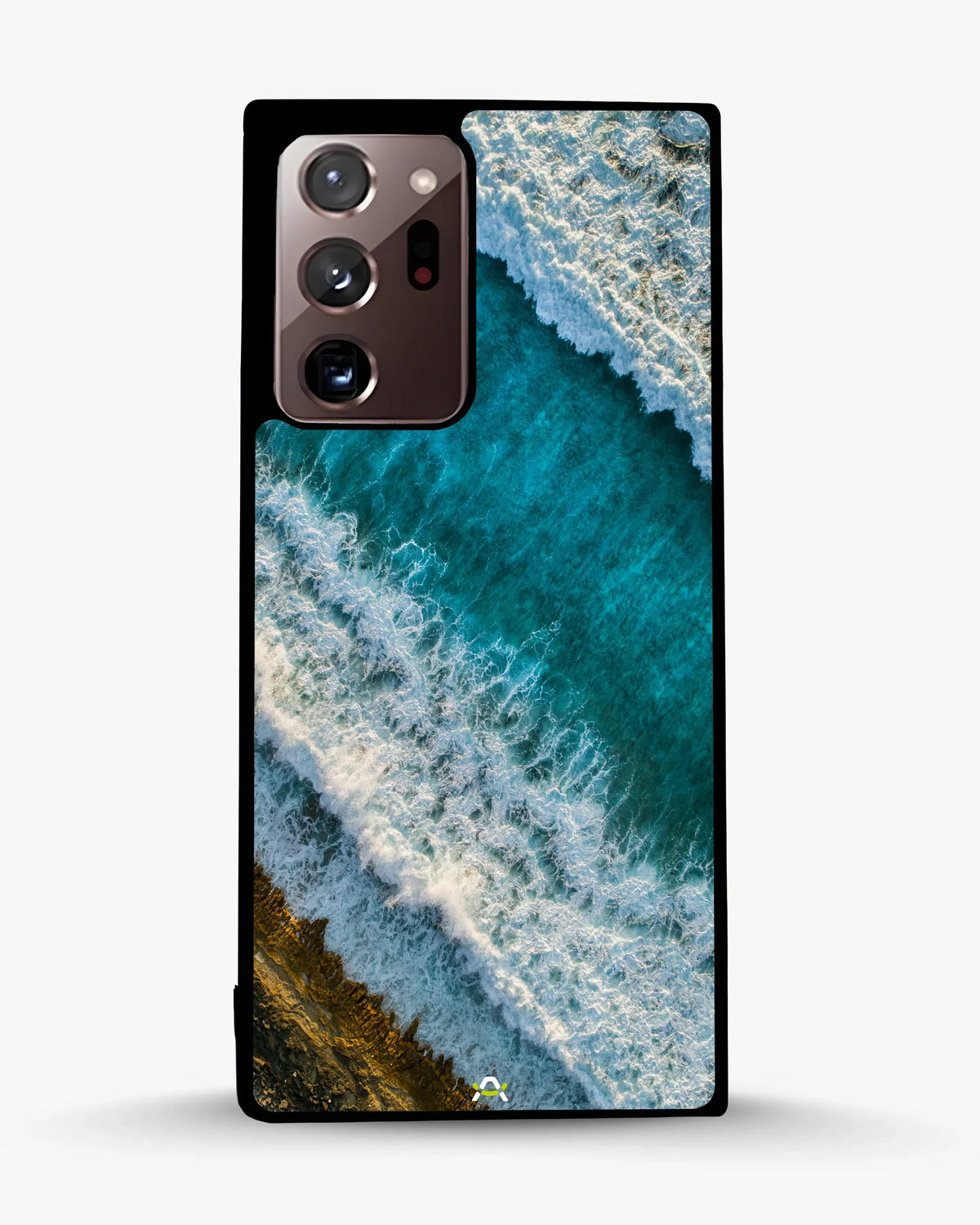 Ocean Waves Phone Case - Turquoise & Golden Print for iPhone, Samsung, Pixel, OnePlus & Vivo