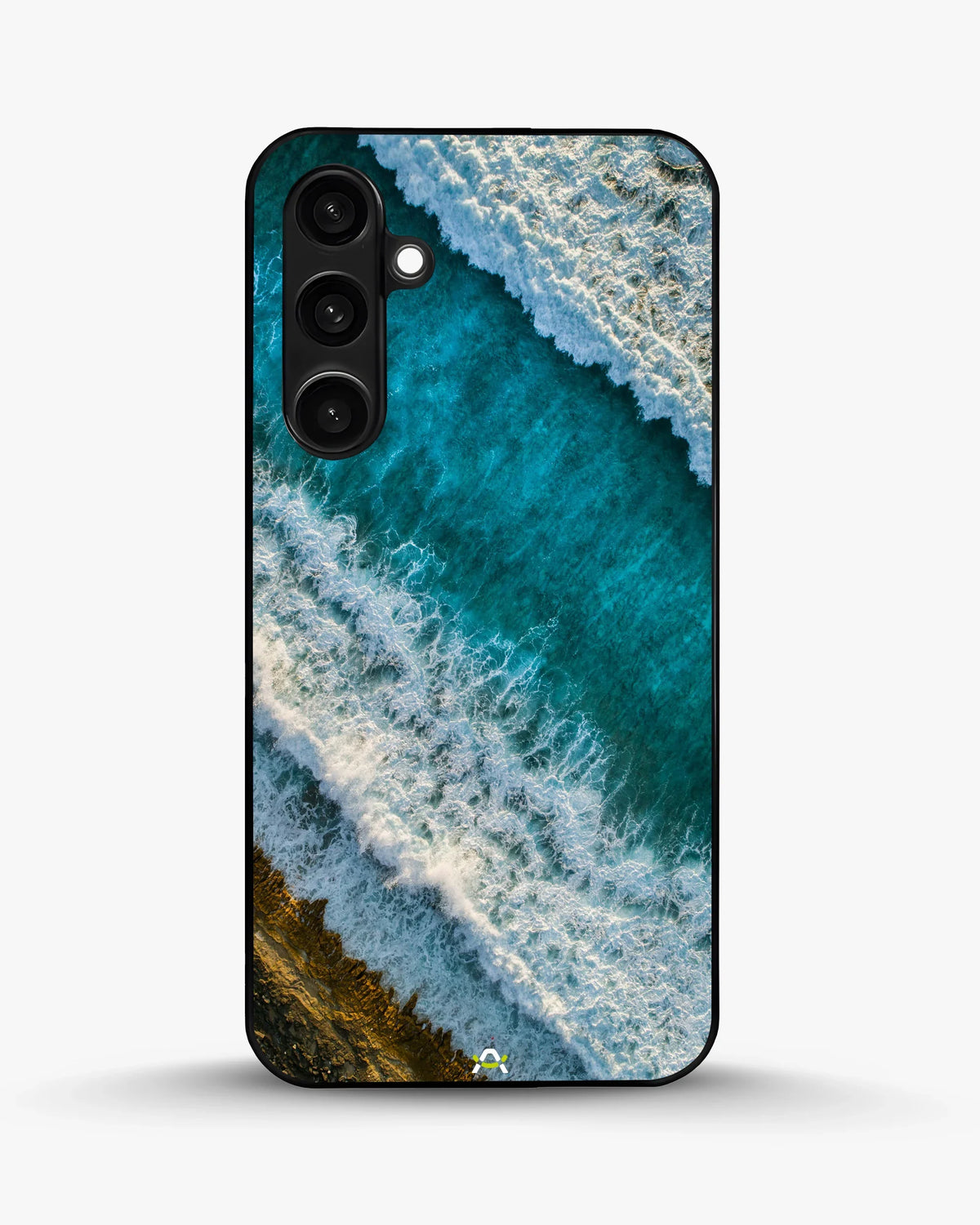 Ocean Waves Phone Case - Turquoise & Golden Print for iPhone, Samsung, Pixel, OnePlus & Vivo