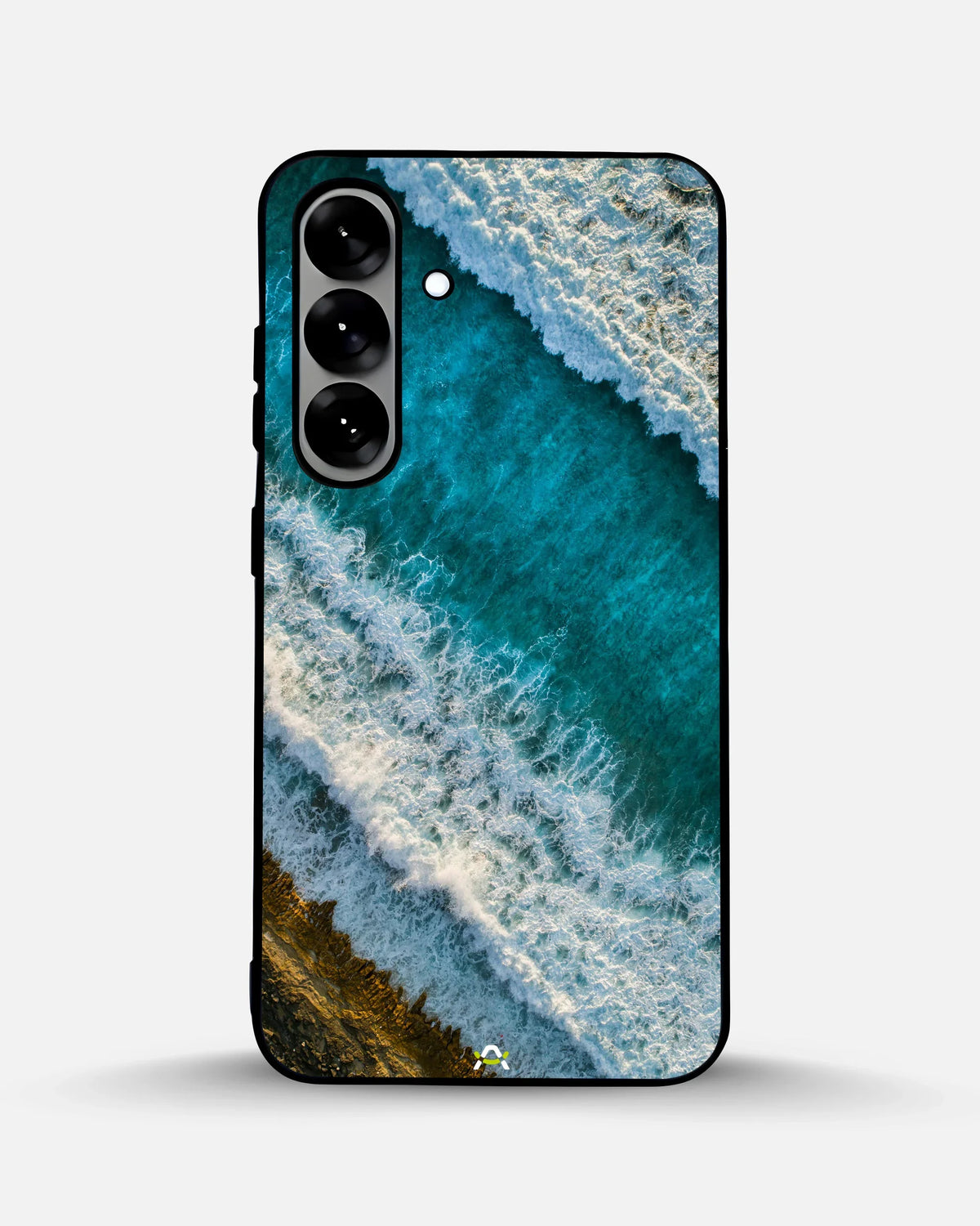 Ocean Waves Phone Case - Turquoise & Golden Print for iPhone, Samsung, Pixel, OnePlus & Vivo