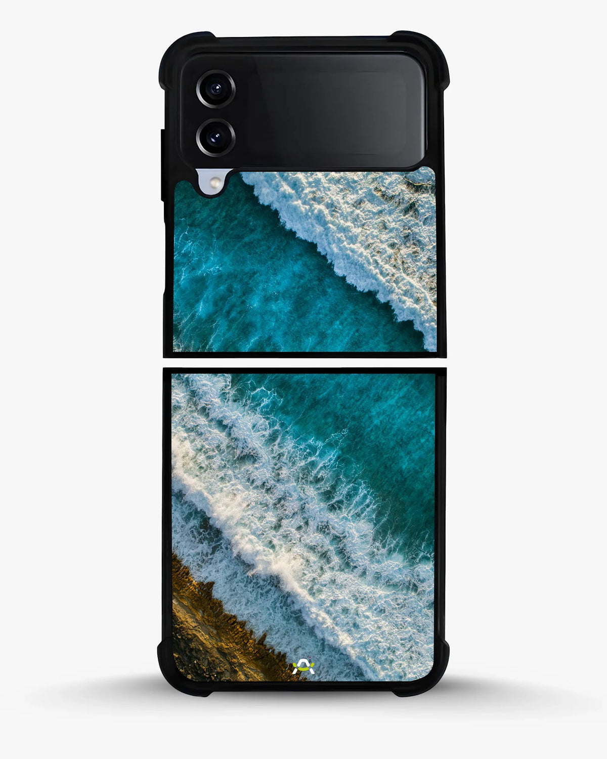 Ocean Waves Phone Case - Turquoise & Golden Print for iPhone, Samsung, Pixel, OnePlus & Vivo