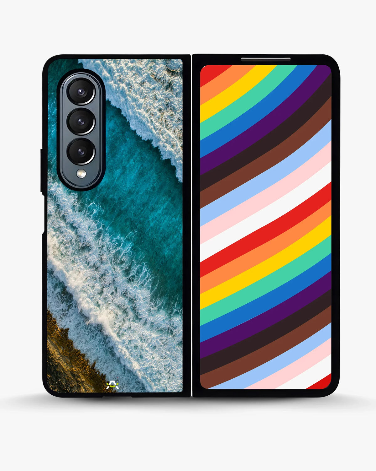 Ocean Waves Phone Case - Turquoise & Golden Print for iPhone, Samsung, Pixel, OnePlus & Vivo