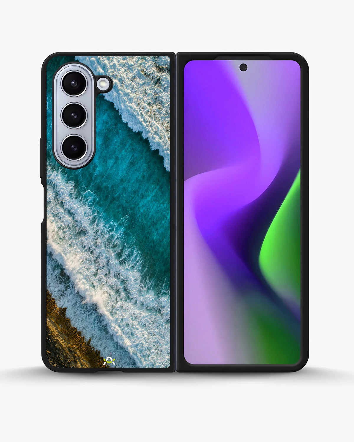 Ocean Waves Phone Case - Turquoise & Golden Print for iPhone, Samsung, Pixel, OnePlus & Vivo