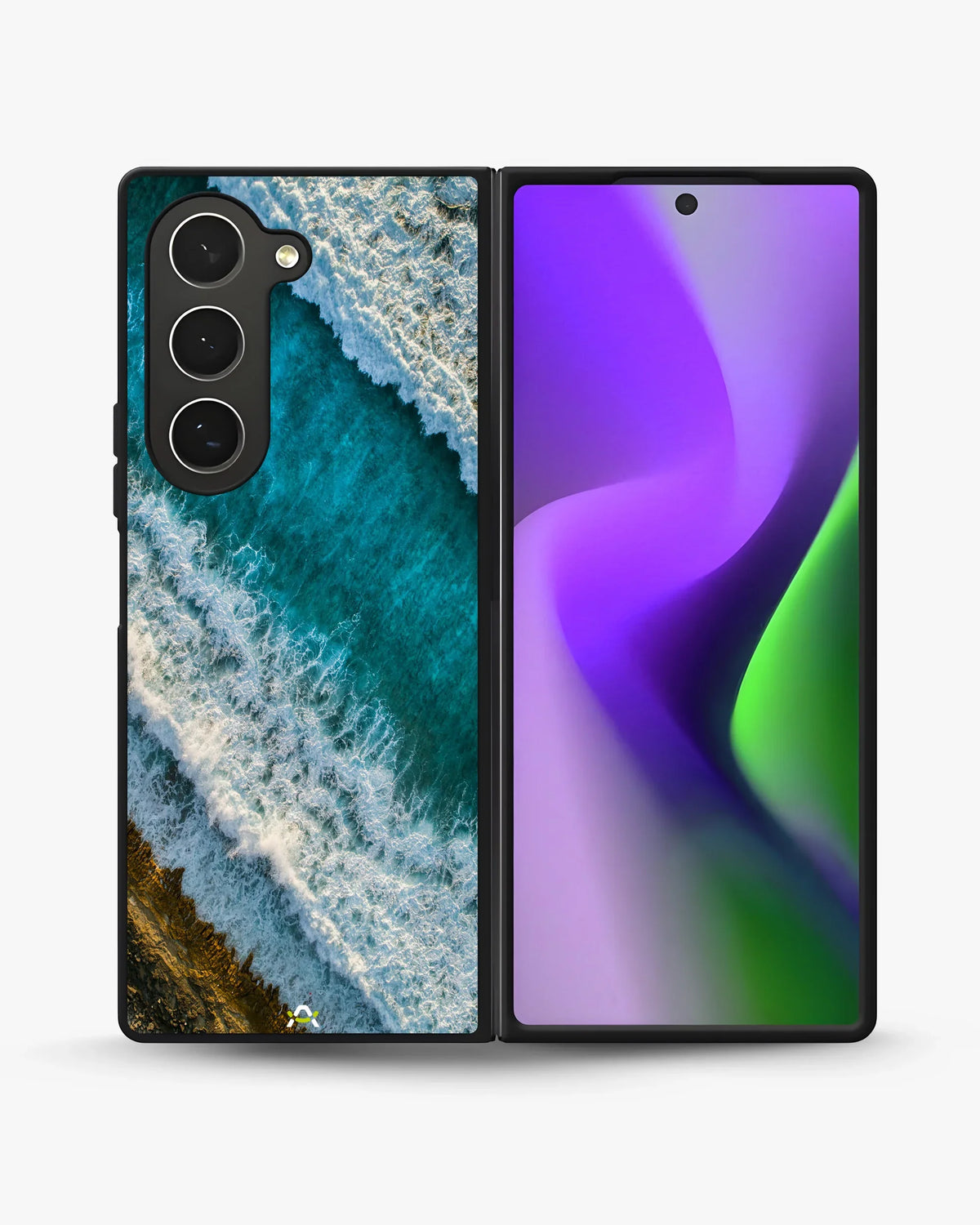 Ocean Waves Phone Case - Turquoise & Golden Print for iPhone, Samsung, Pixel, OnePlus & Vivo