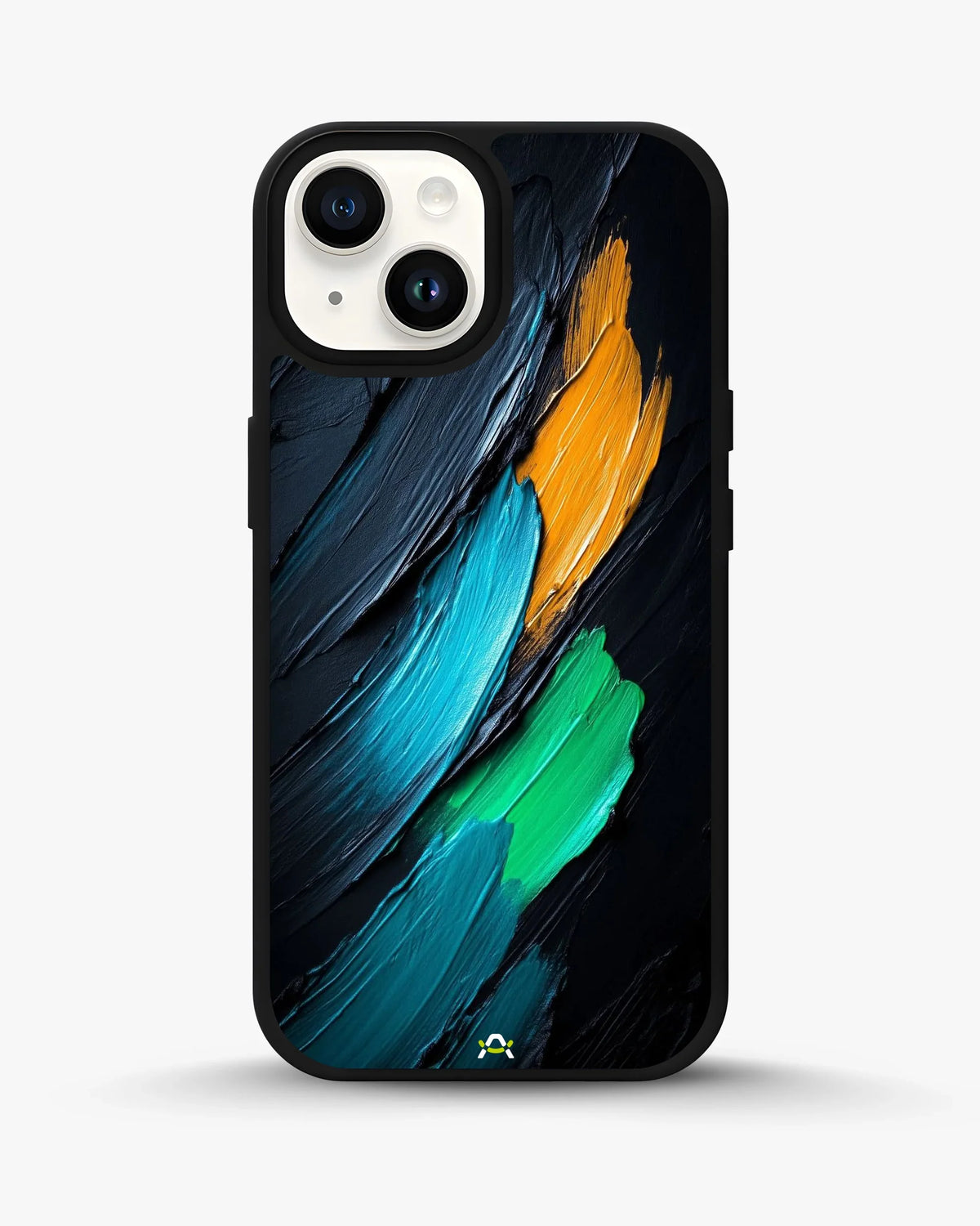 Oil Paint Strokes Phone Case - Blue & Emerald Abstract Print for iPhone, Samsung, Pixel, OnePlus & Vivo